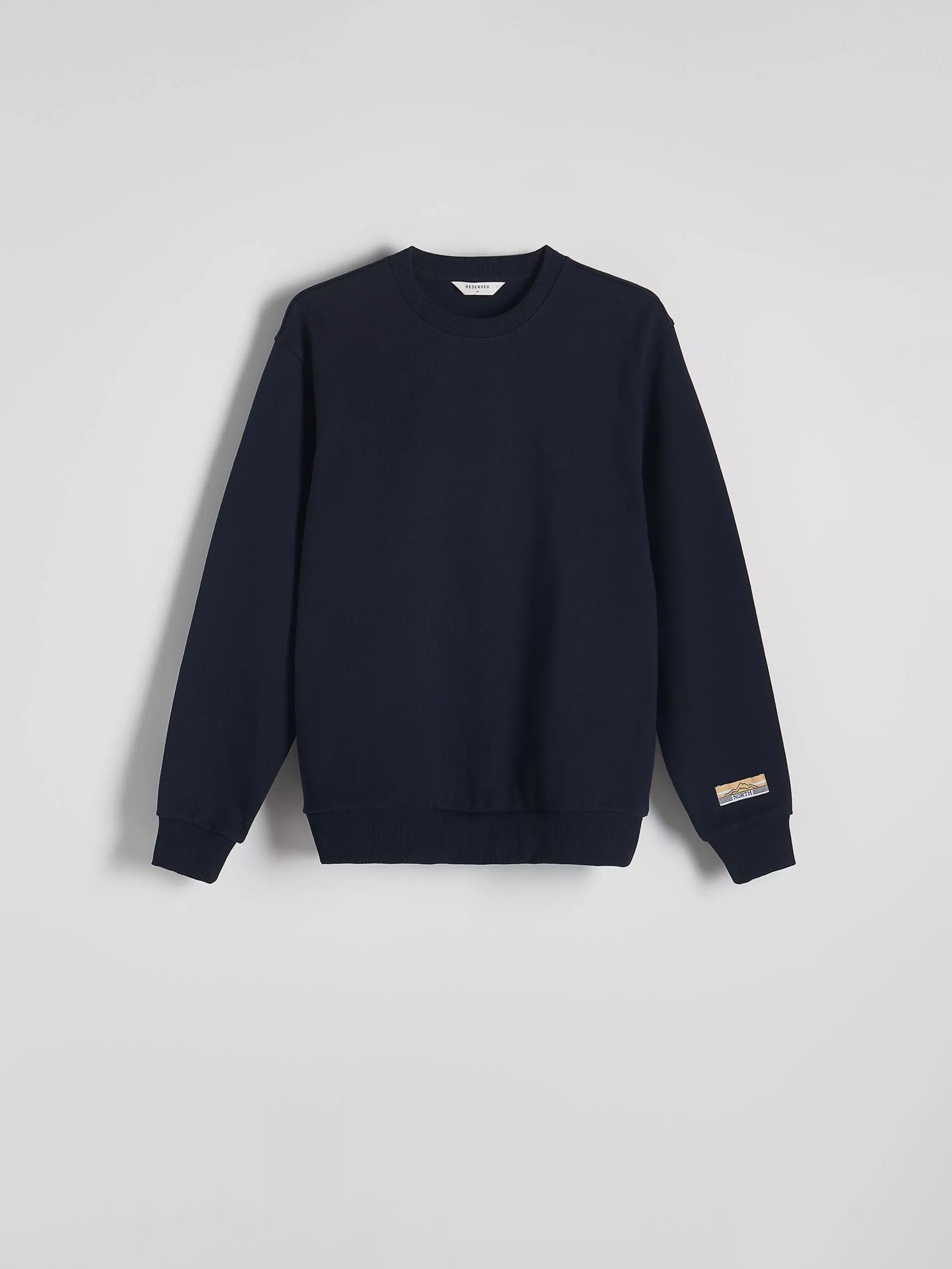 Navy Cotton Sweatshirt With Applique, Navy, large image number 5