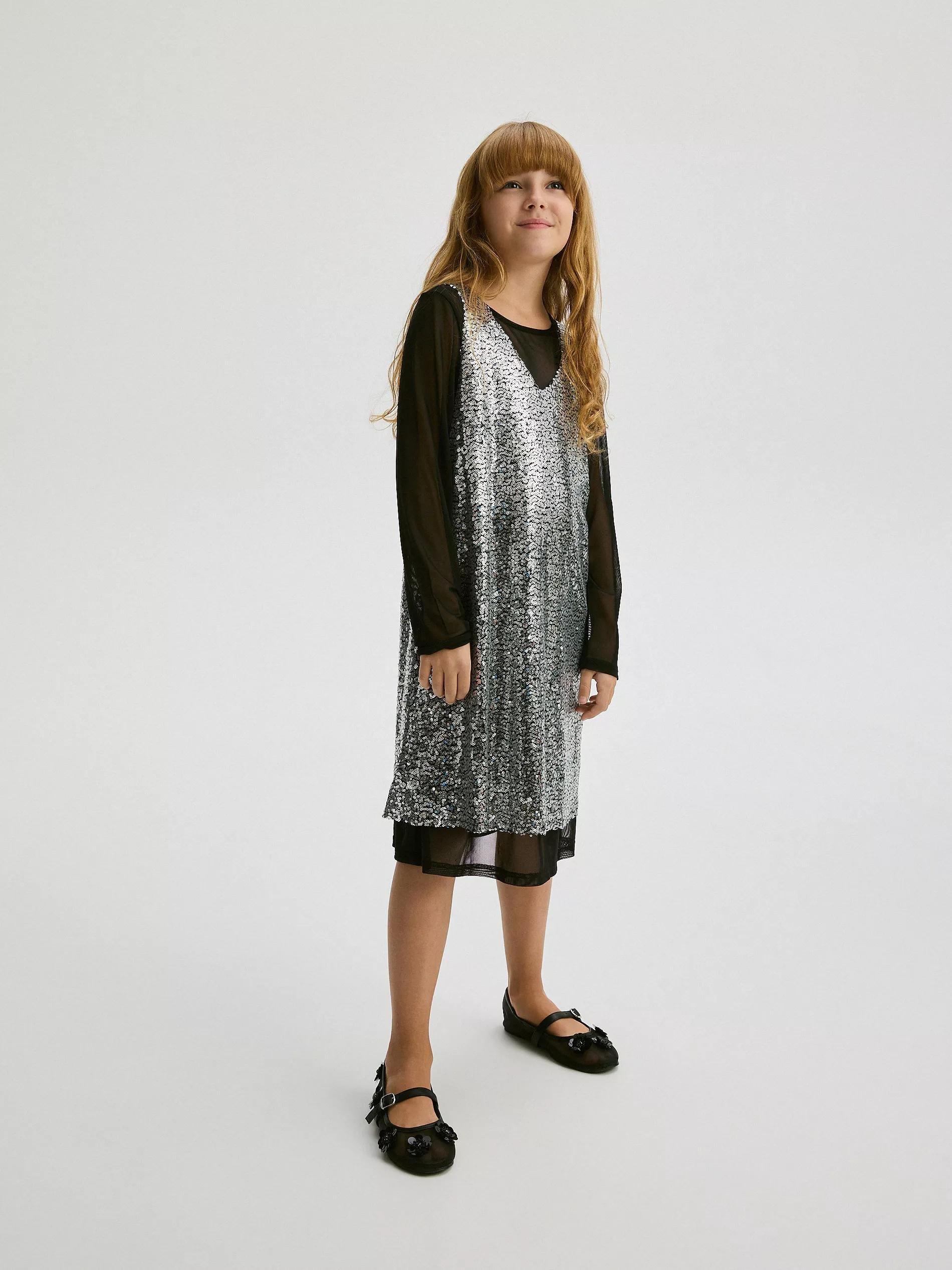Black Two-Layered Dress, , large image number 1
