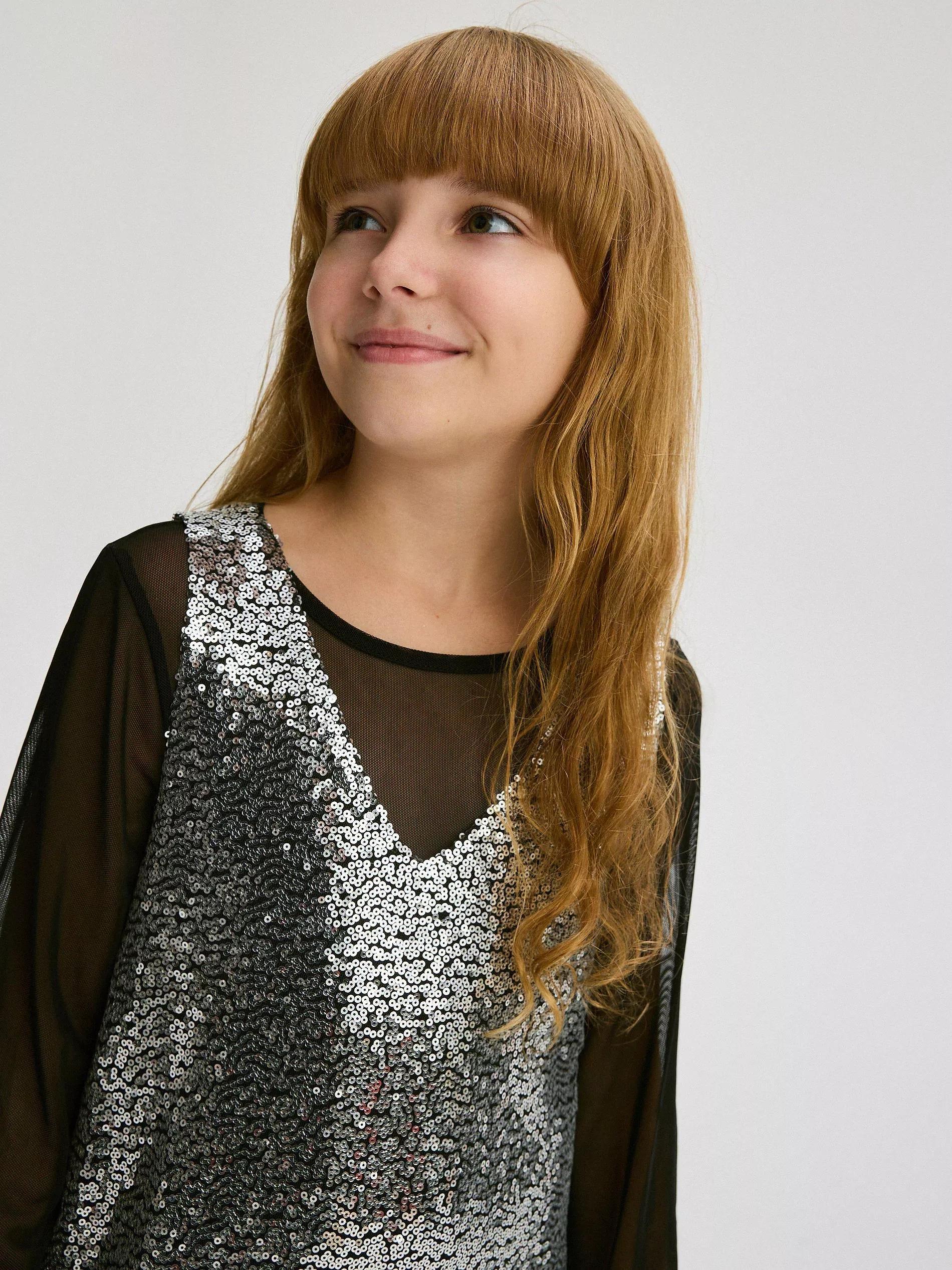 Black Two-Layered Dress, , large image number 4