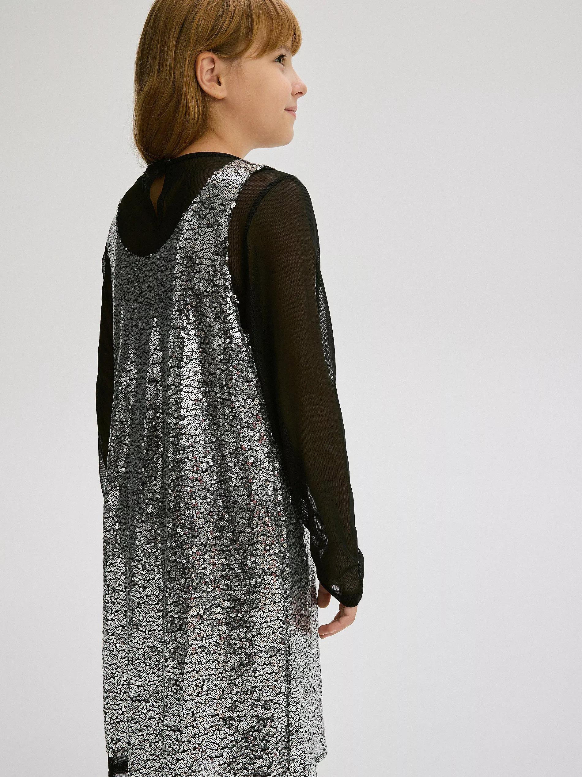 Black Two-Layered Dress, , large image number 5