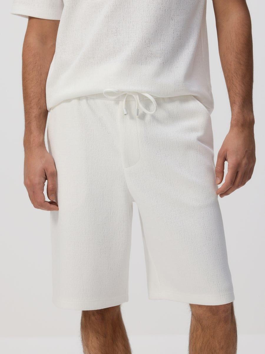 Cream Bermuda Shorts, , large image number 0