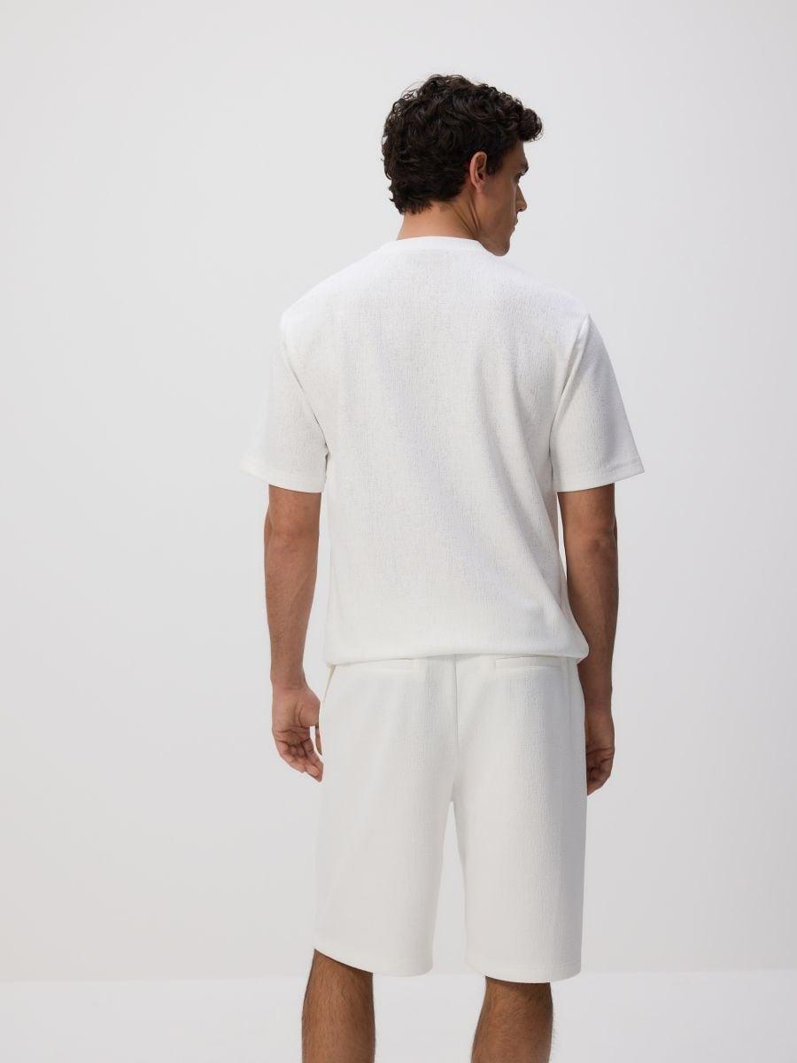 Cream Bermuda Shorts, , large image number 1