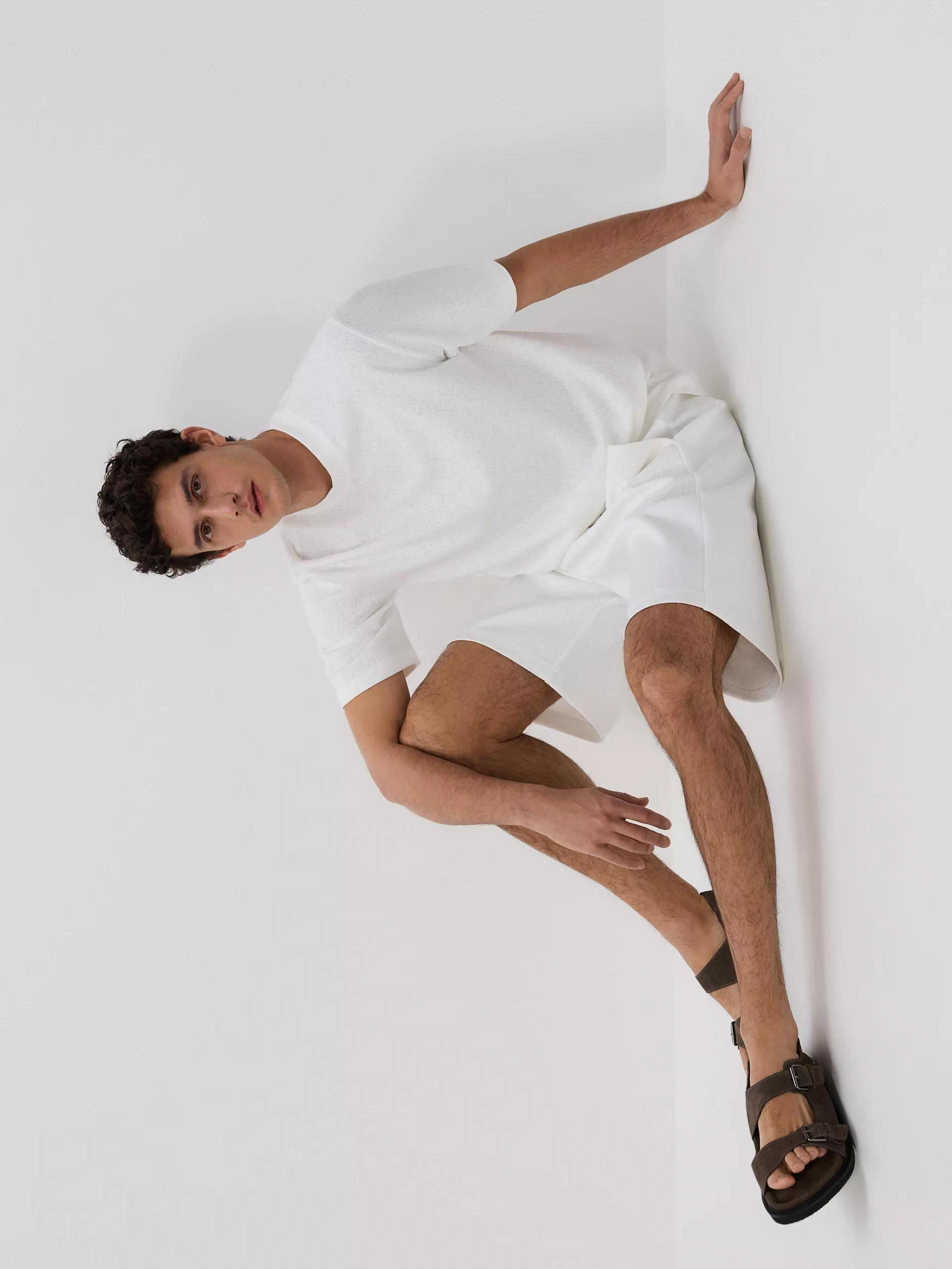 Cream Bermuda Shorts, Ivory, large image number 4