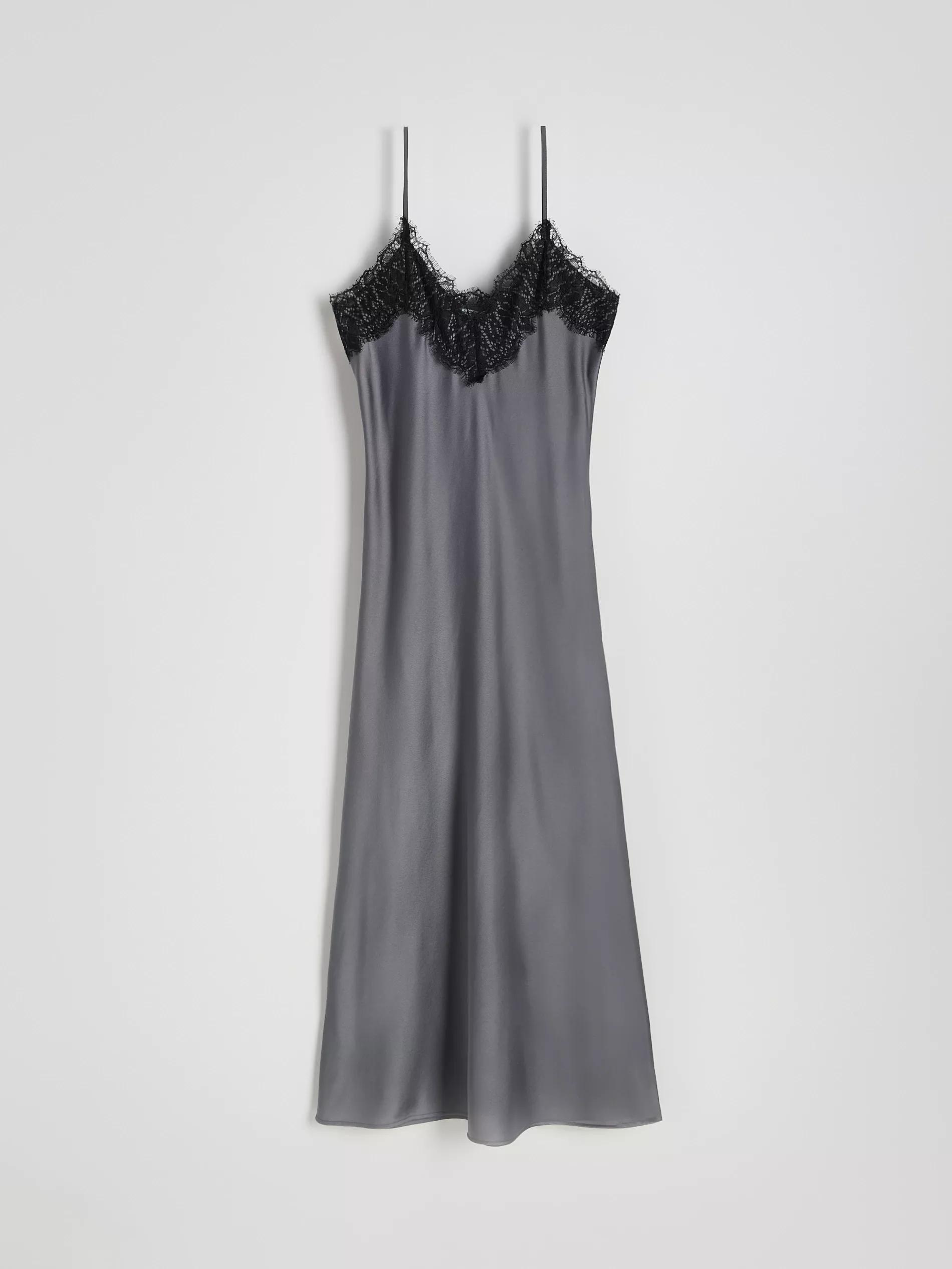 Grey Laced Midi Dress, , large image number 4