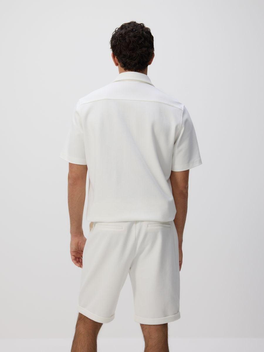 Cream Regular Fit Shorts, , large image number 2
