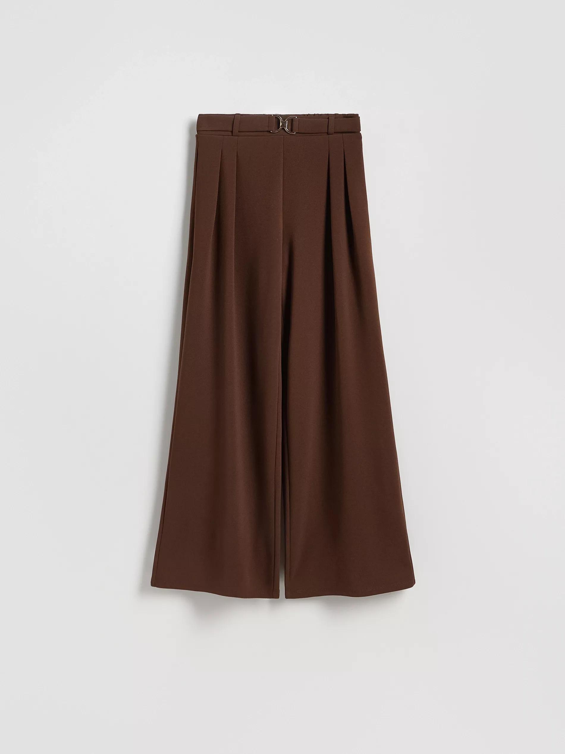 DARK BROWN Loose trousers with buckle, Brown, large image number 4