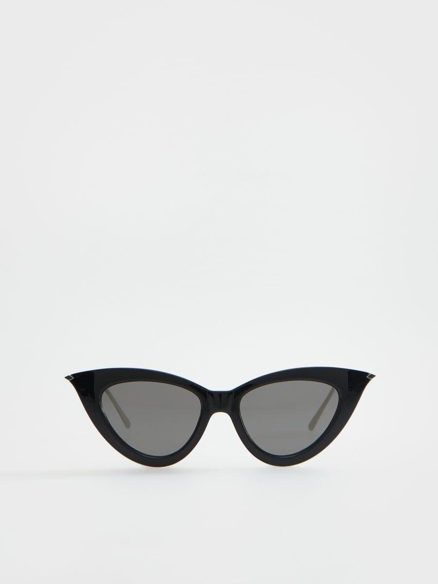 Black Cat Eye Sunglasses, Black, large image number 2