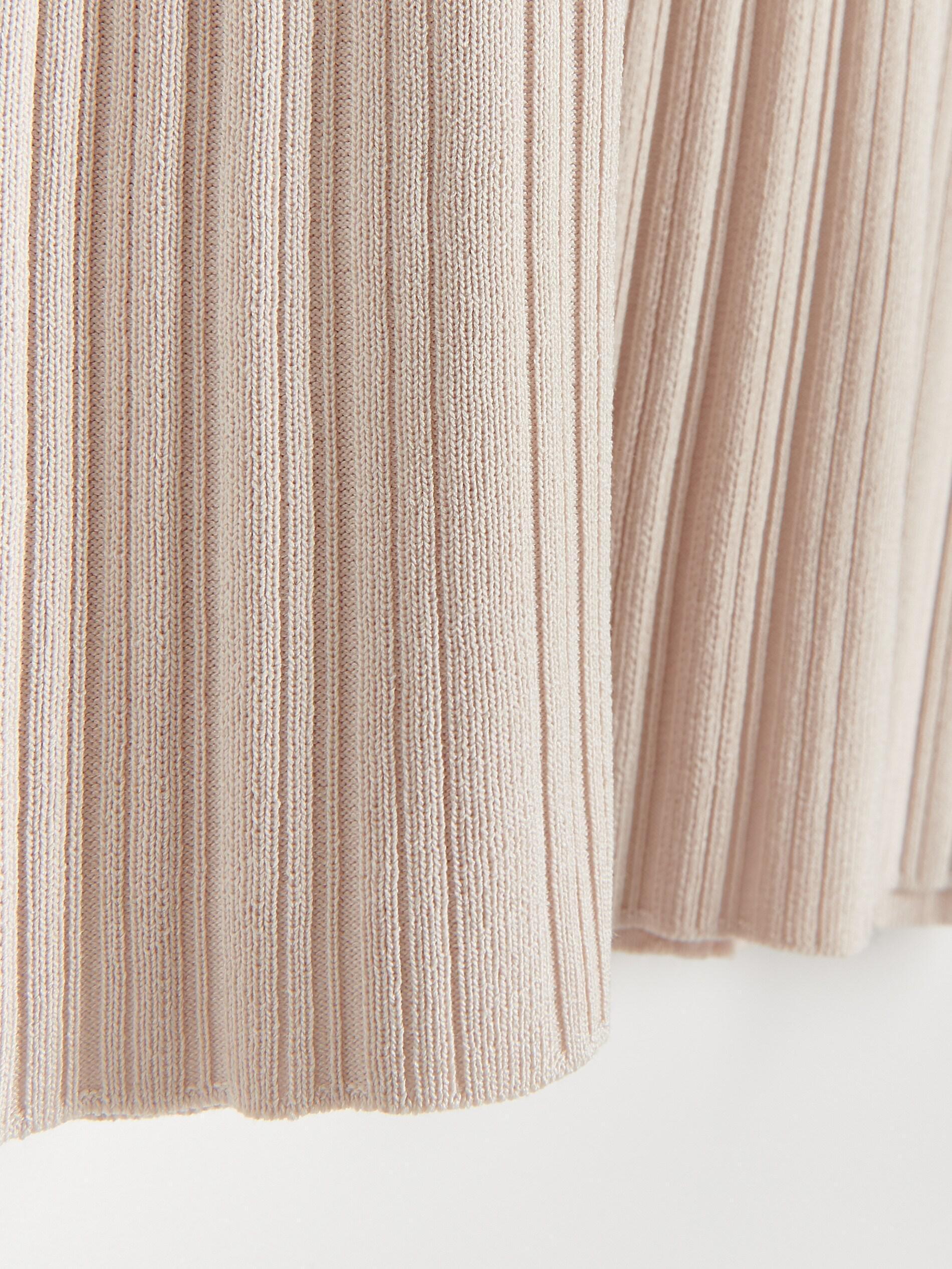 Beige Knitted Midi Skirt, , large image number 4