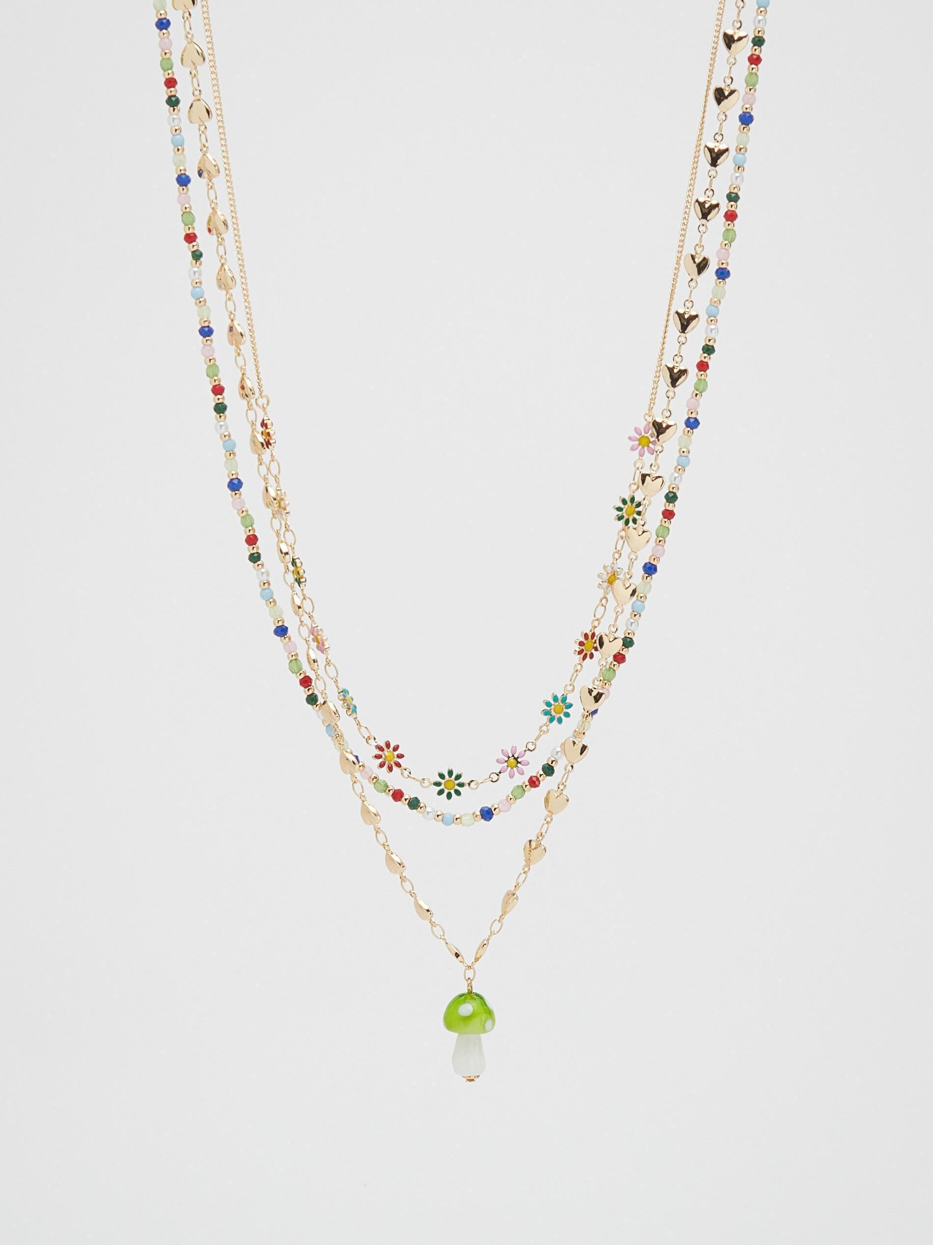 Multicolor Triple-Layered Necklace, , large image number 1
