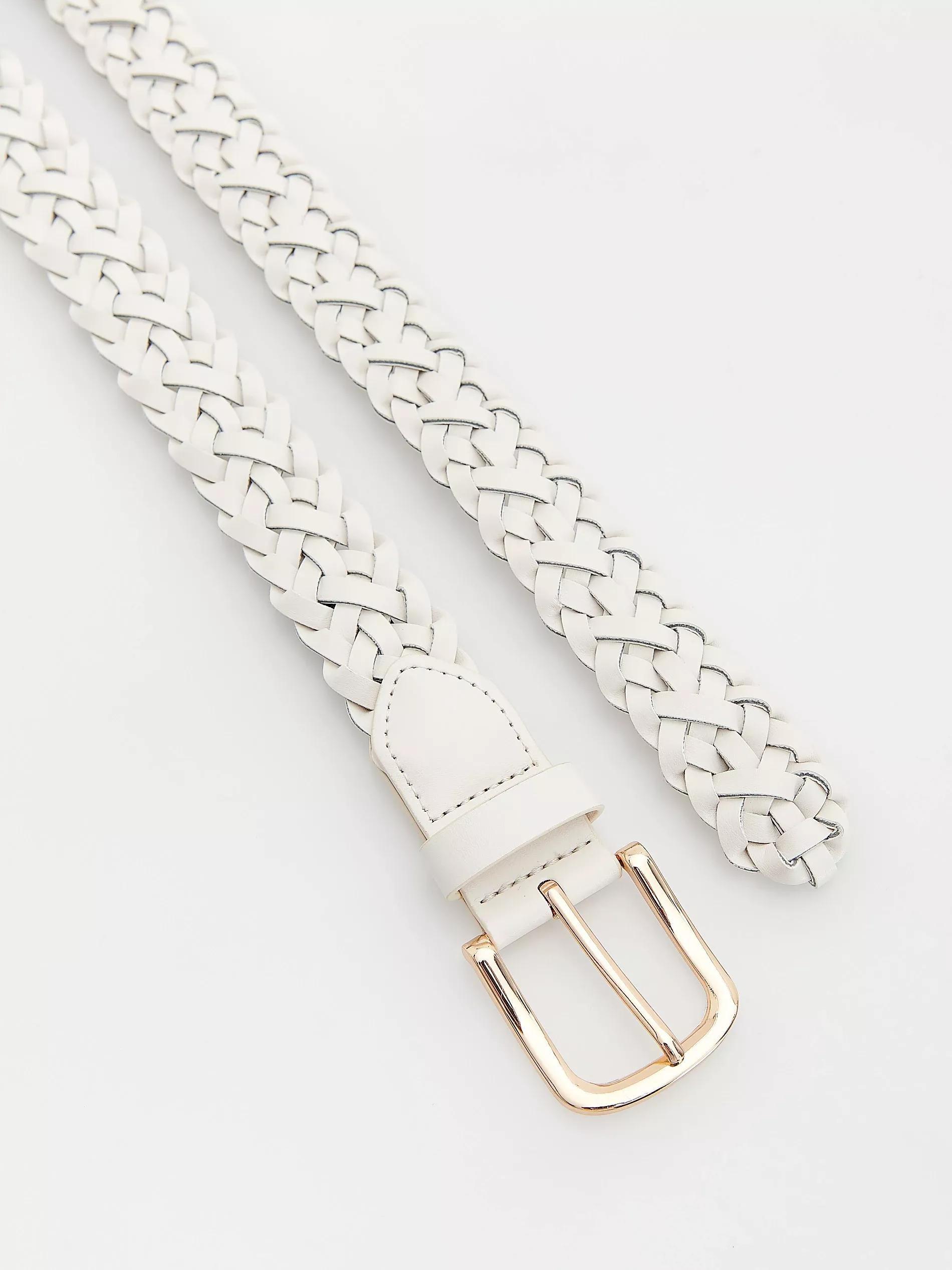 White Unisex Woven Belt, , large image number 1