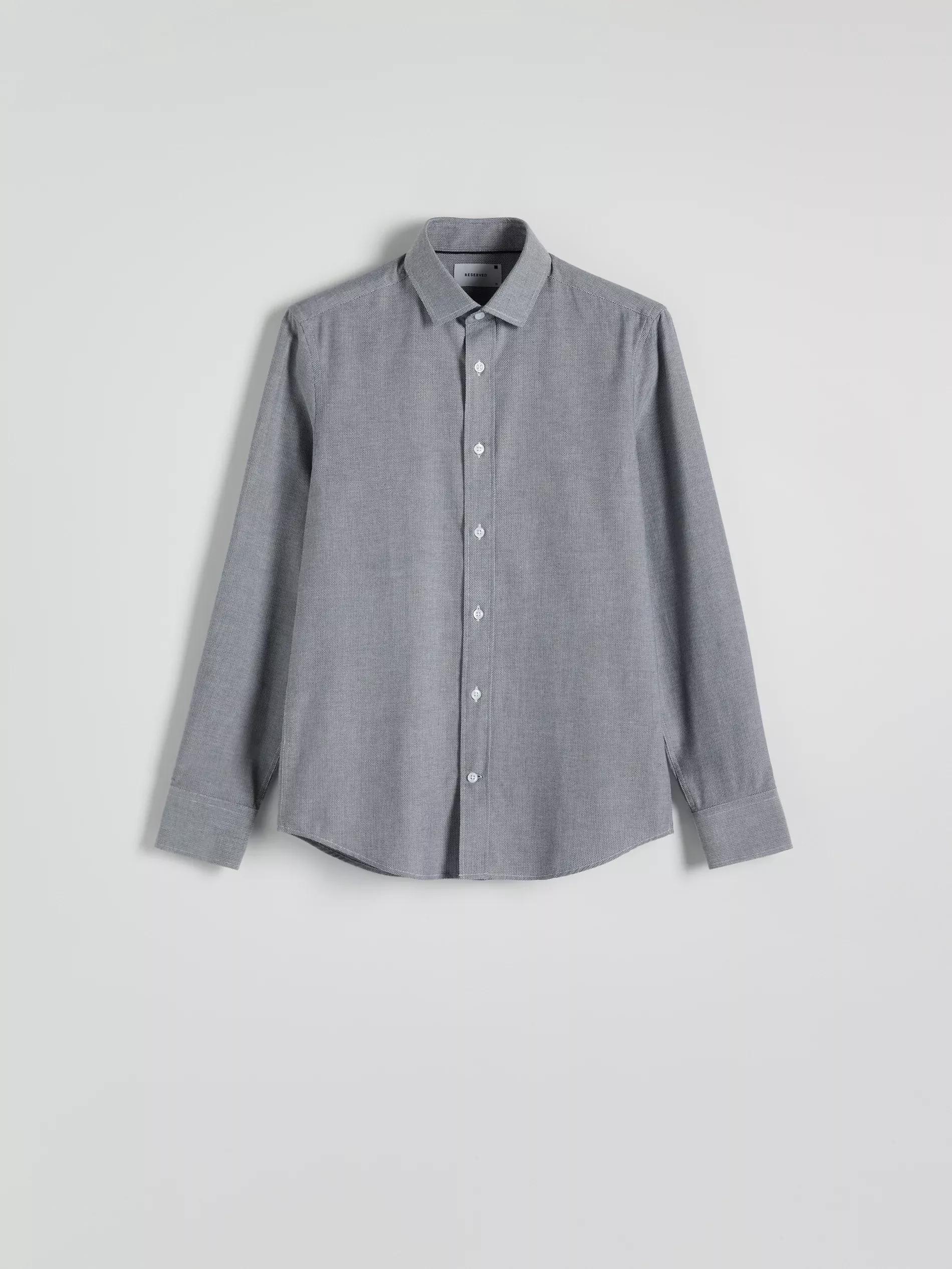 LIGHT GREY Slim fit Egyptian cotton shirt, Light grey, large image number 0