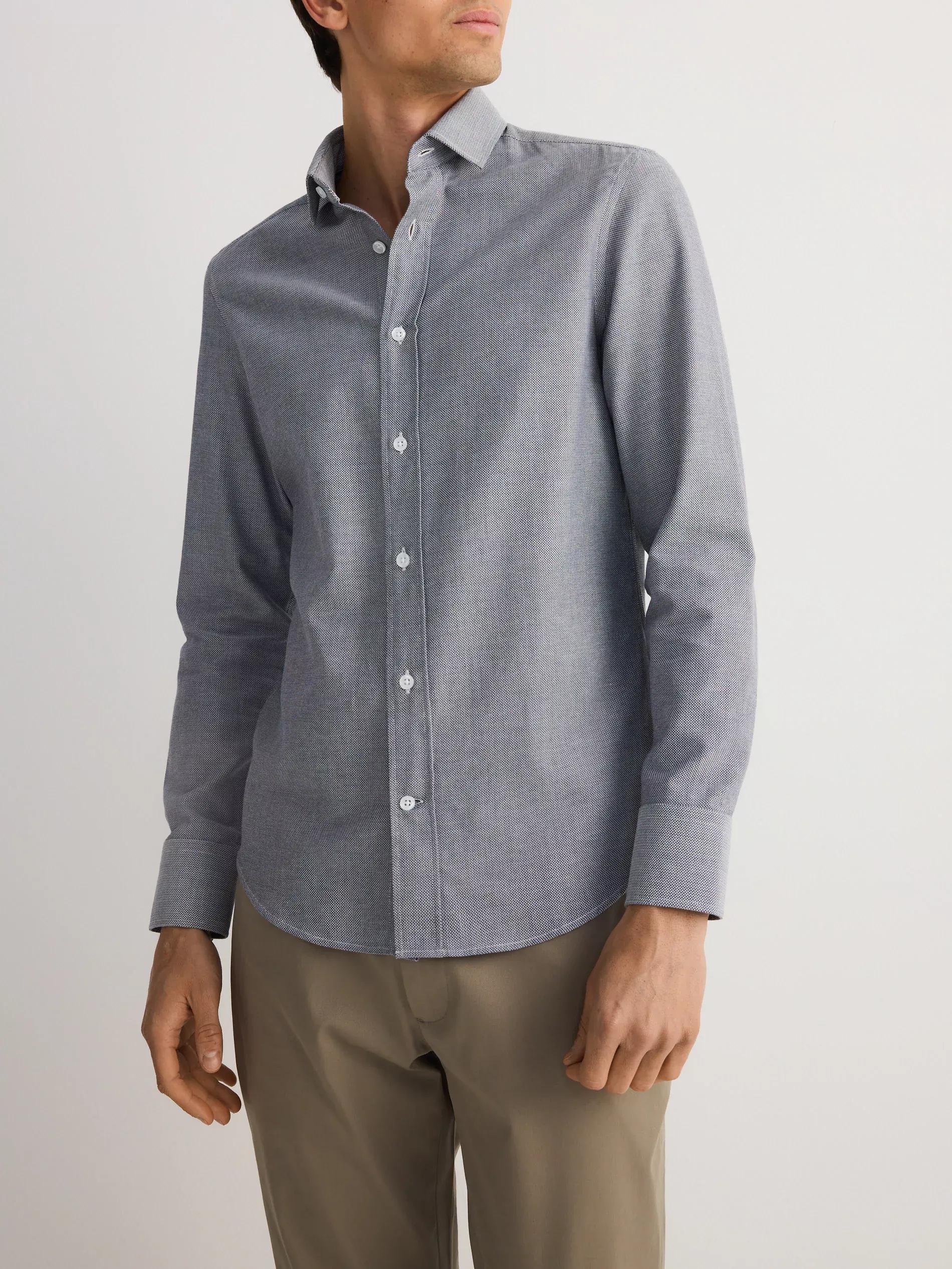 LIGHT GREY Slim fit Egyptian cotton shirt, Light grey, large image number 2