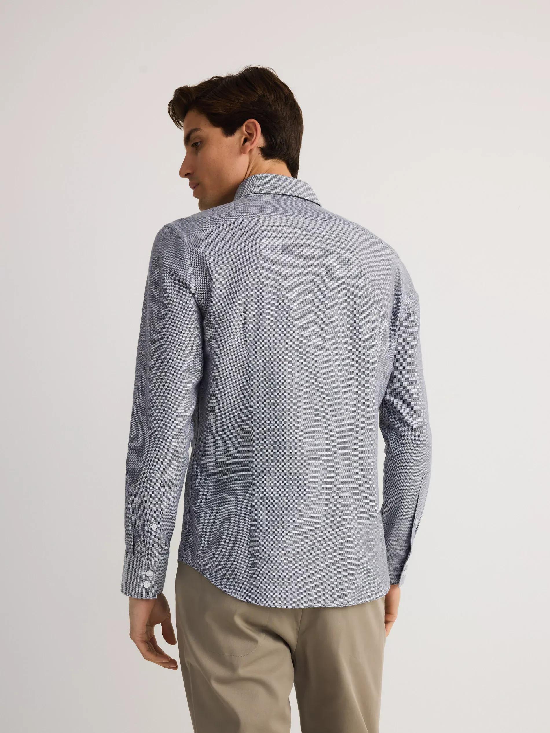 LIGHT GREY Slim fit Egyptian cotton shirt, Light grey, large image number 4