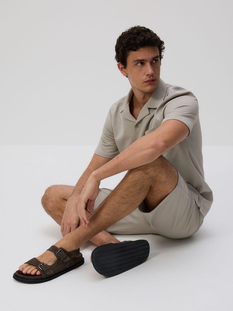 Grey Regular Fit Shorts, , large image number 0
