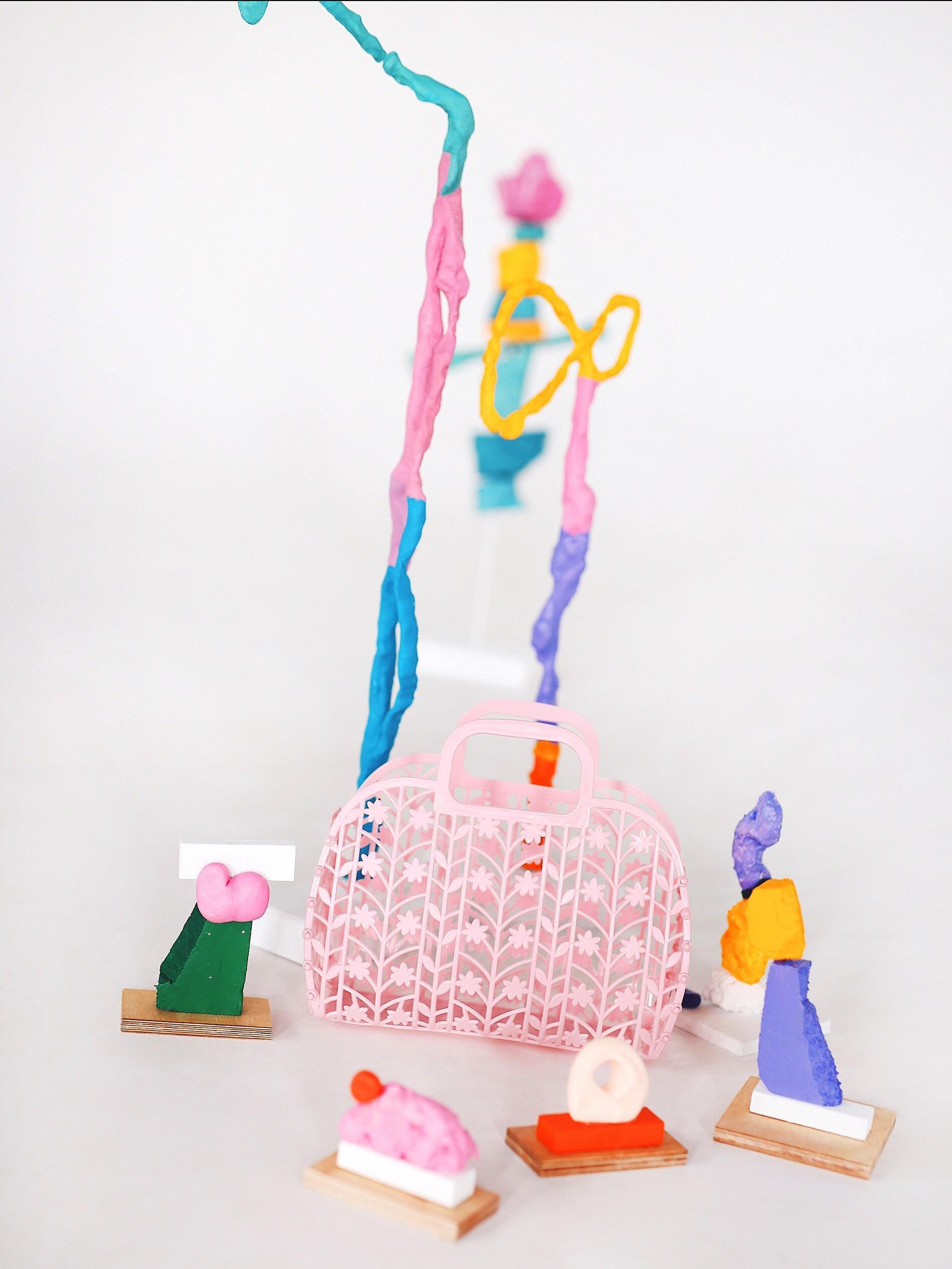 Pink Basket Bag,Girls, , large image number 0