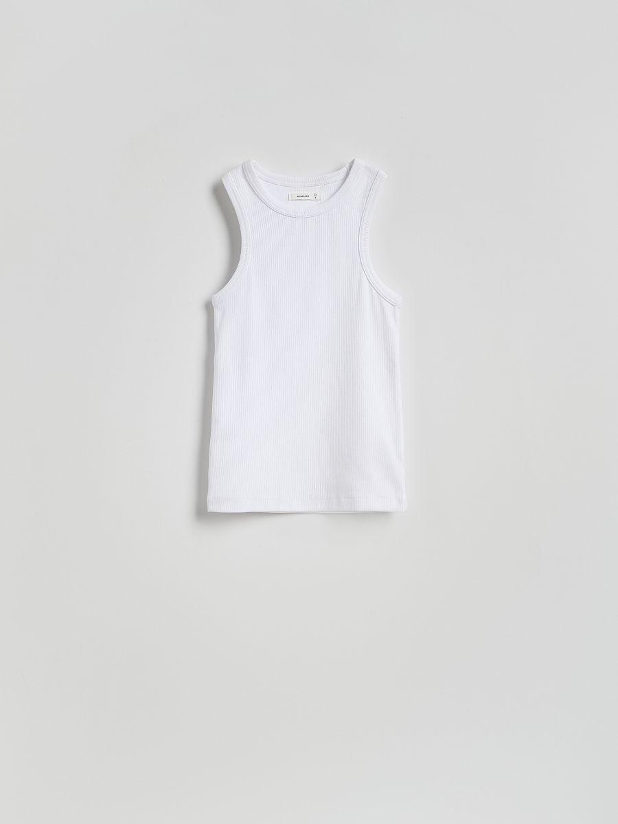 White Cotton Top, White, medium