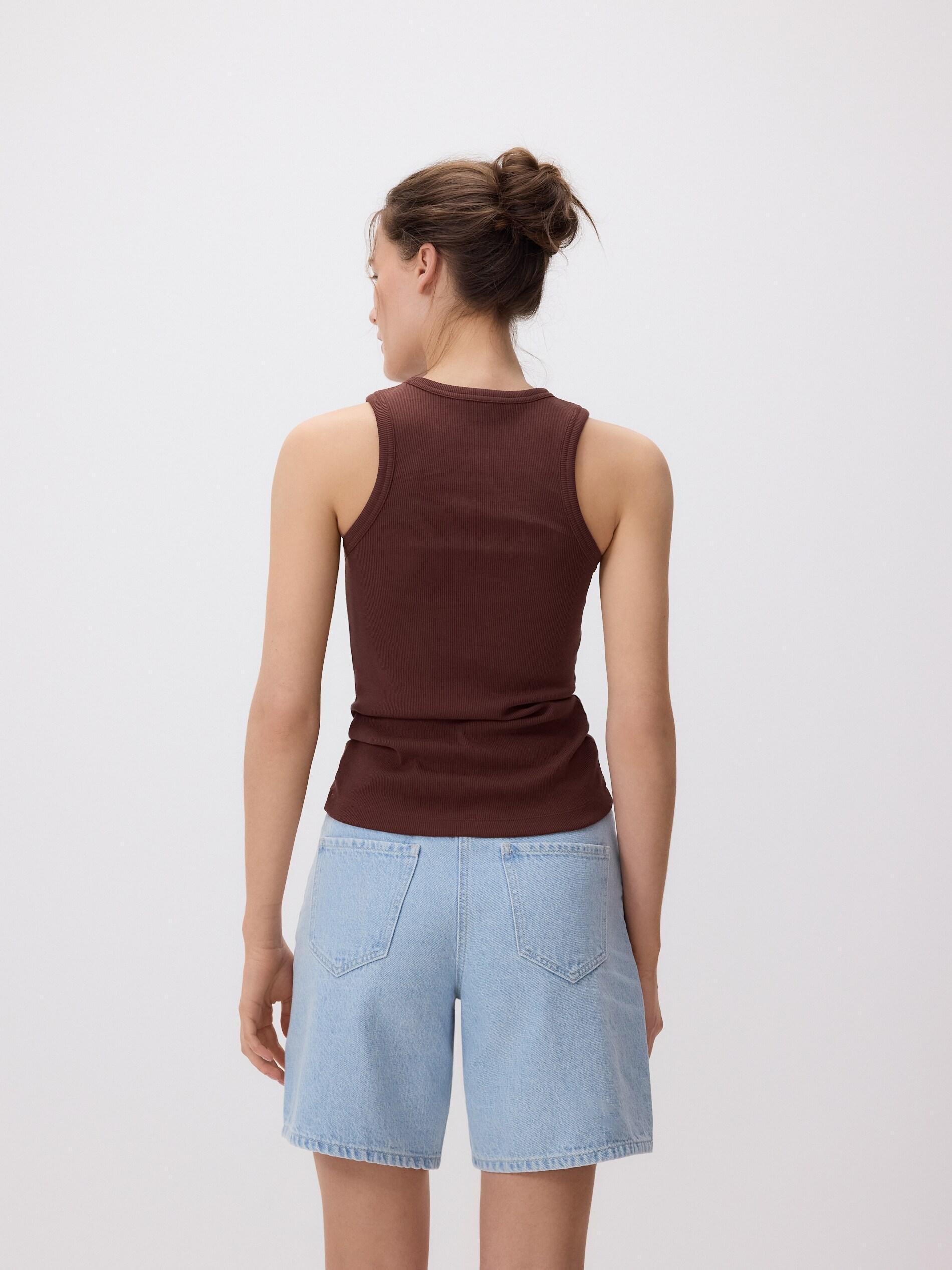 Brown Cotton Top, Brown, large image number 4
