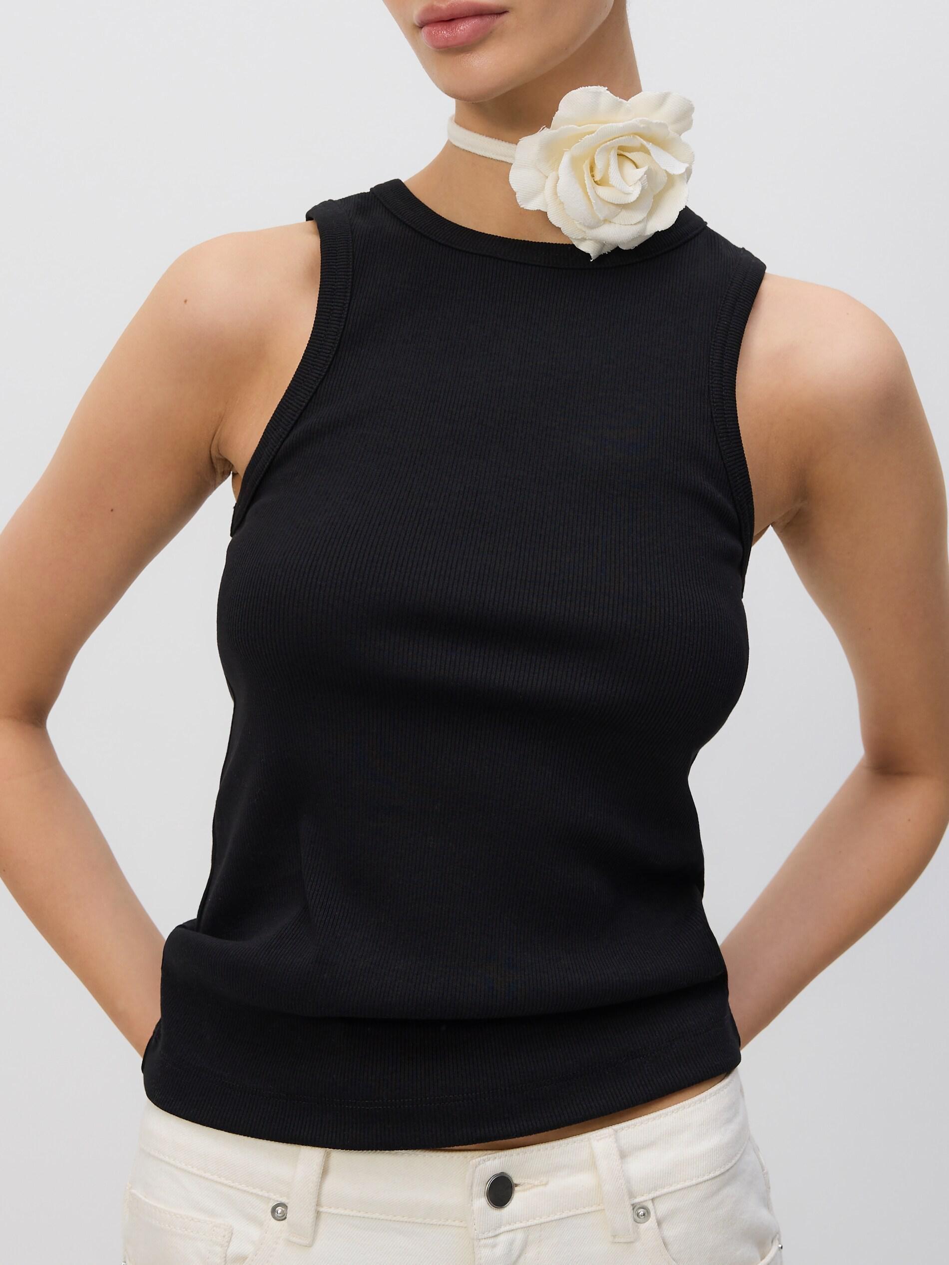 Black Cotton Top, Black, large image number 10