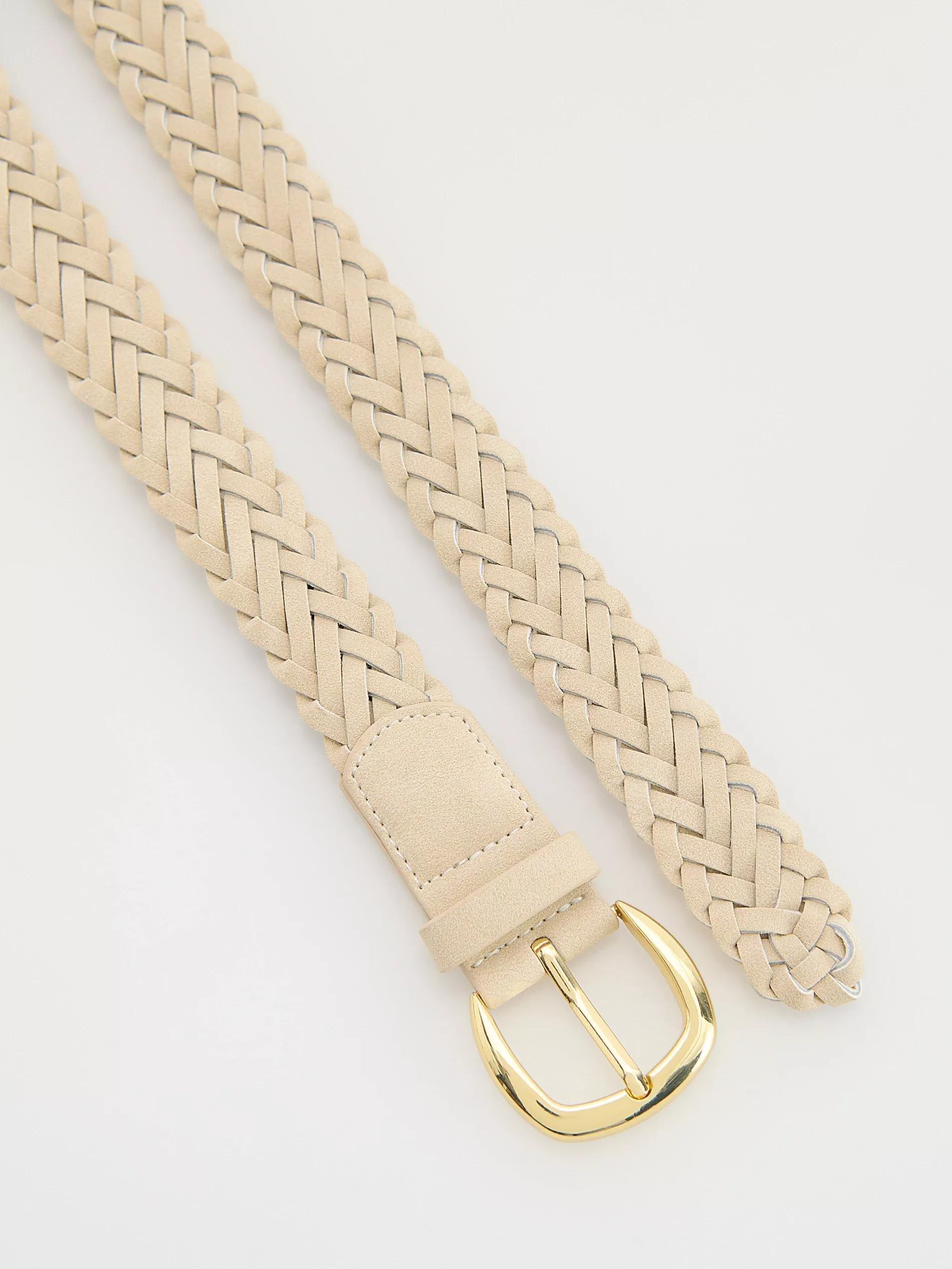 Cream Unisex Woven Belt, , large image number 1