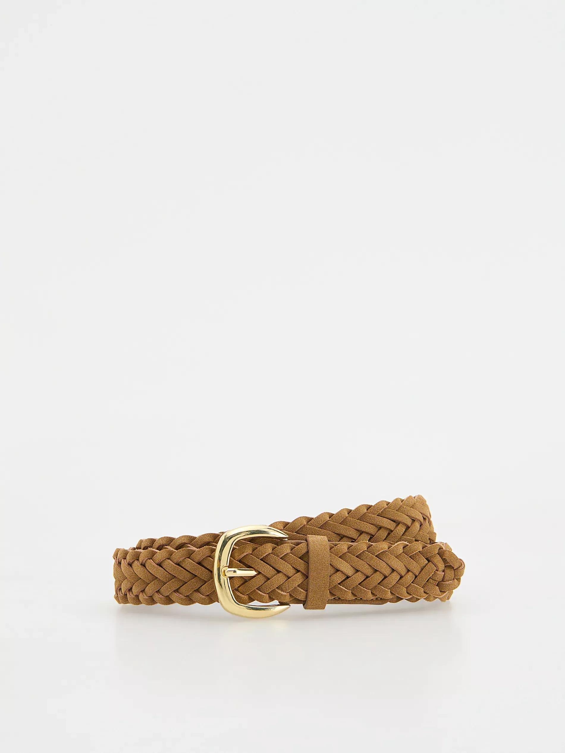 Brown Unisex Woven Belt, , medium