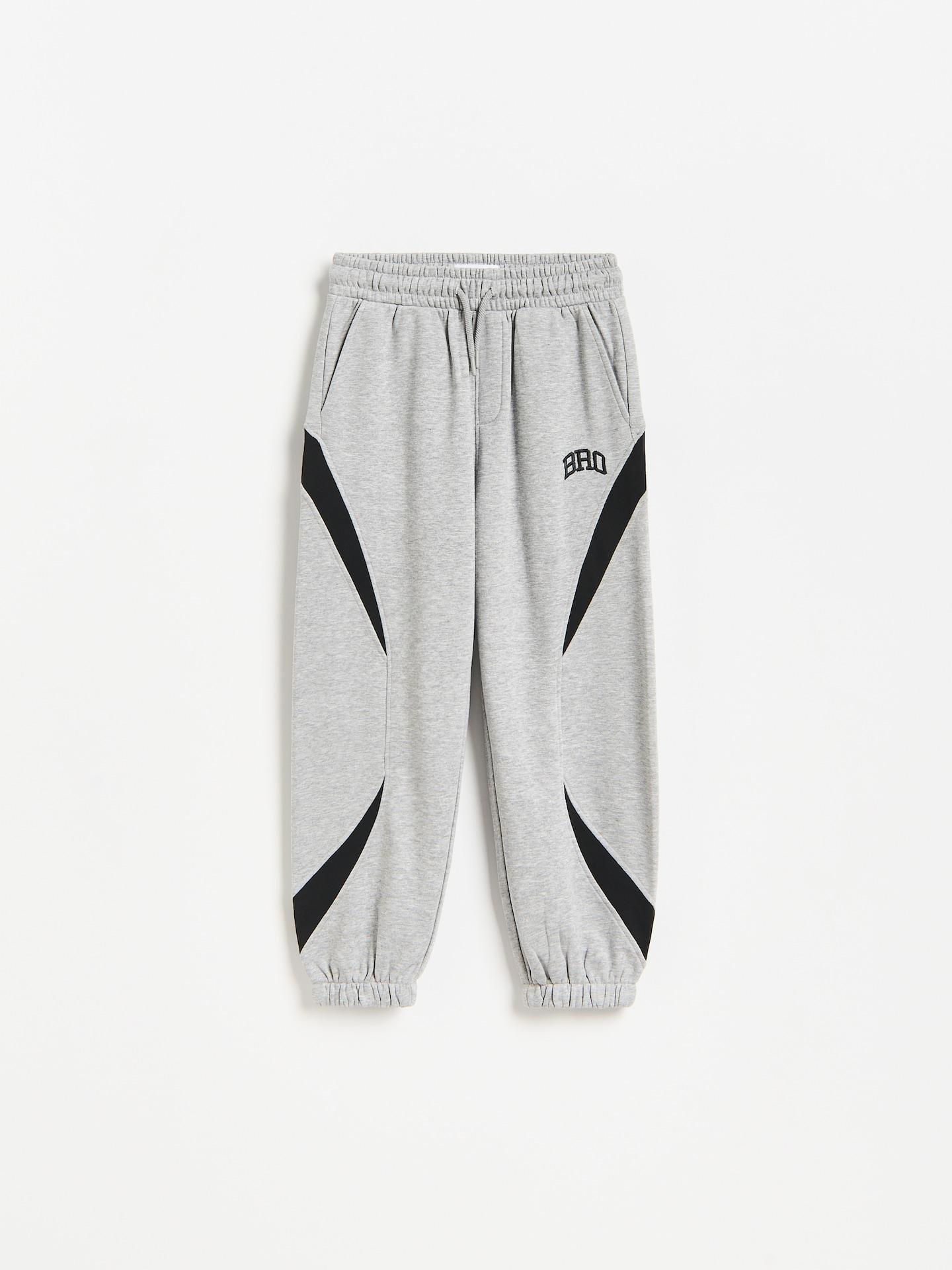 Grey Cotton Baggy Joggers, Light grey, medium