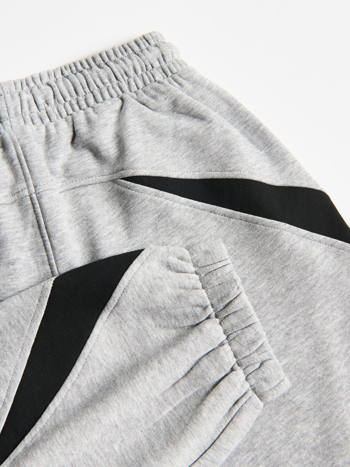Grey Cotton Baggy Joggers, Light grey, medium