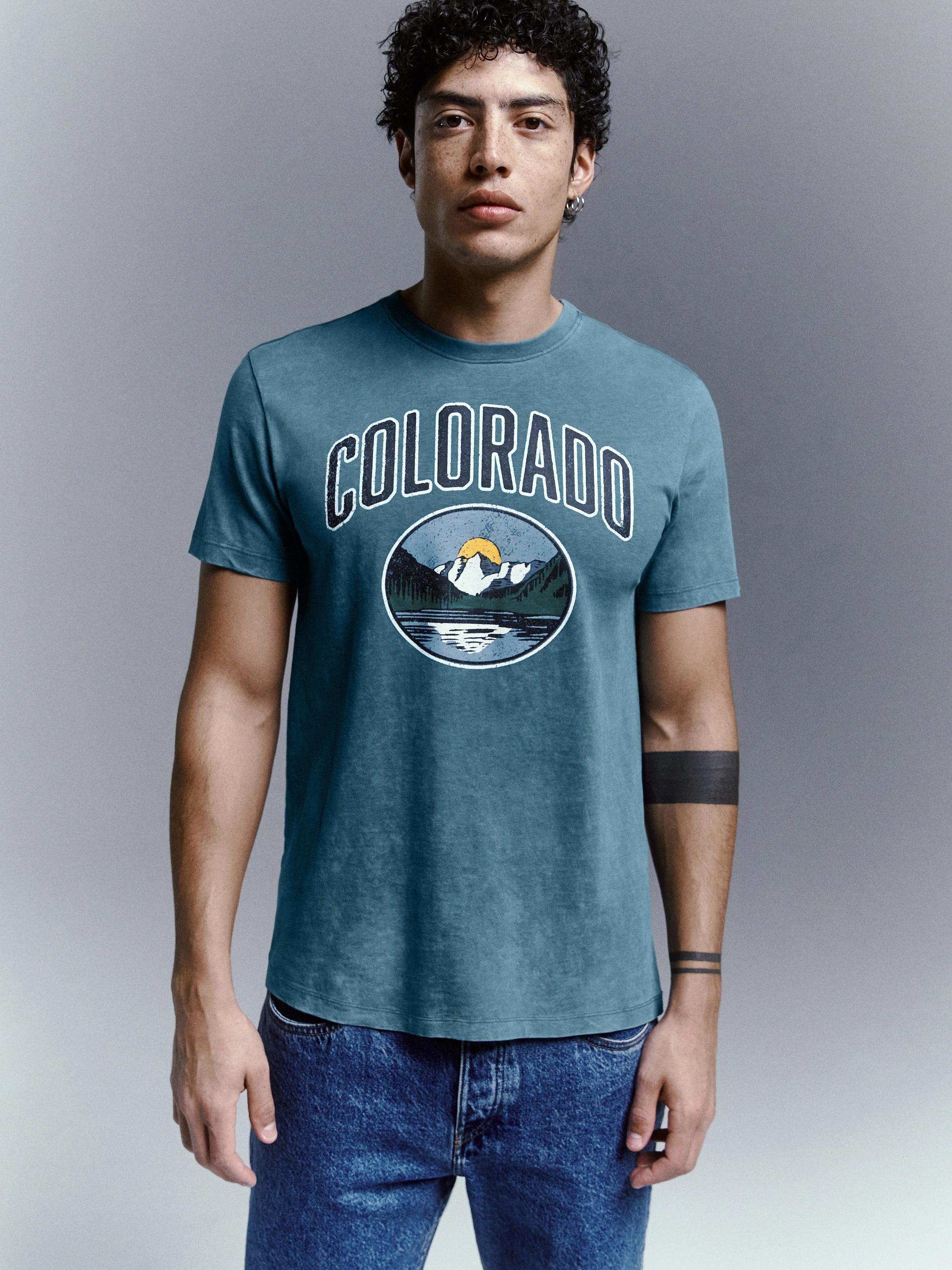 Blue Wash Effect Oversize T-Shirt, , large image number 1