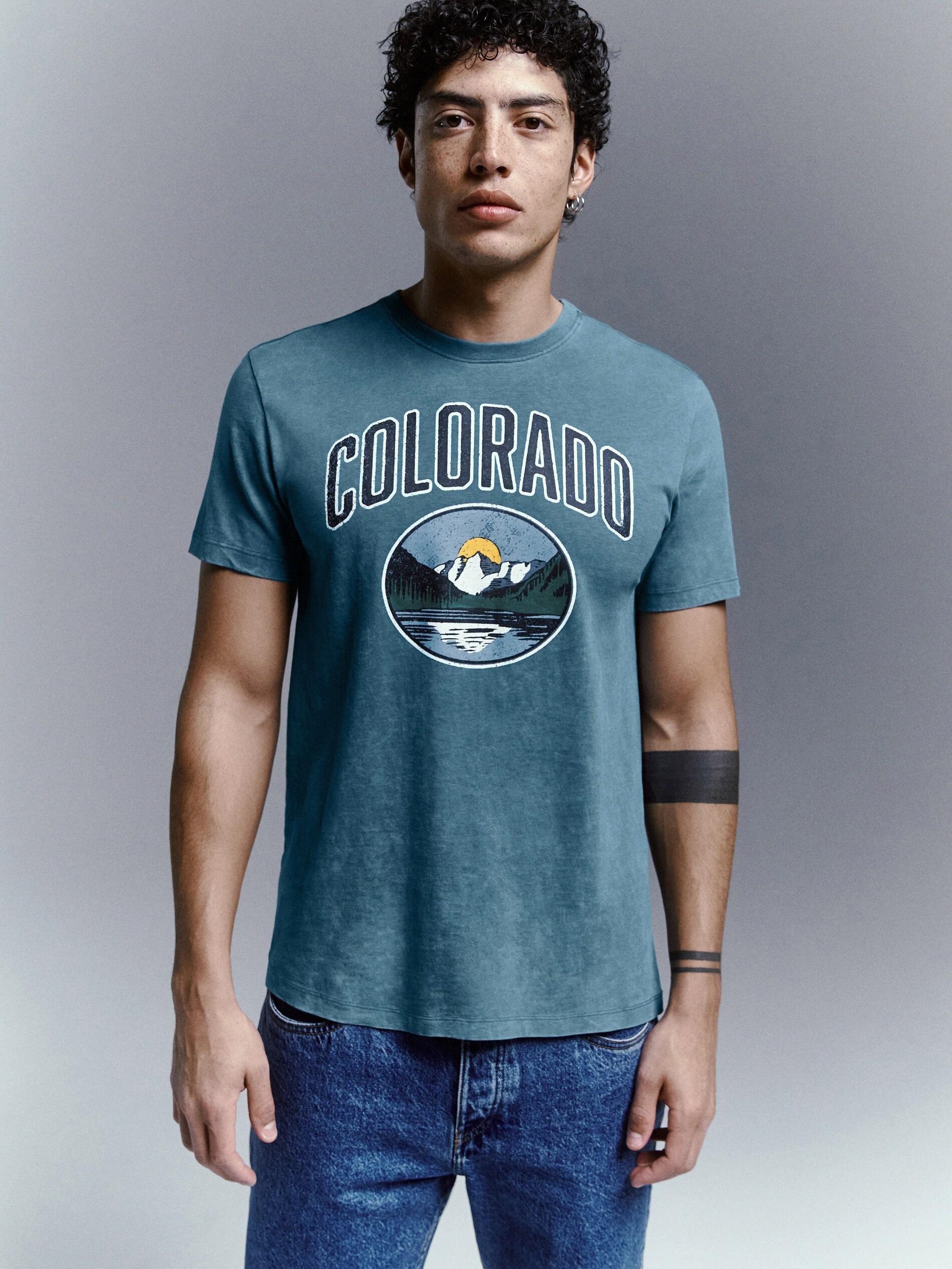 Blue Wash Effect Oversize T-Shirt, , large image number 2