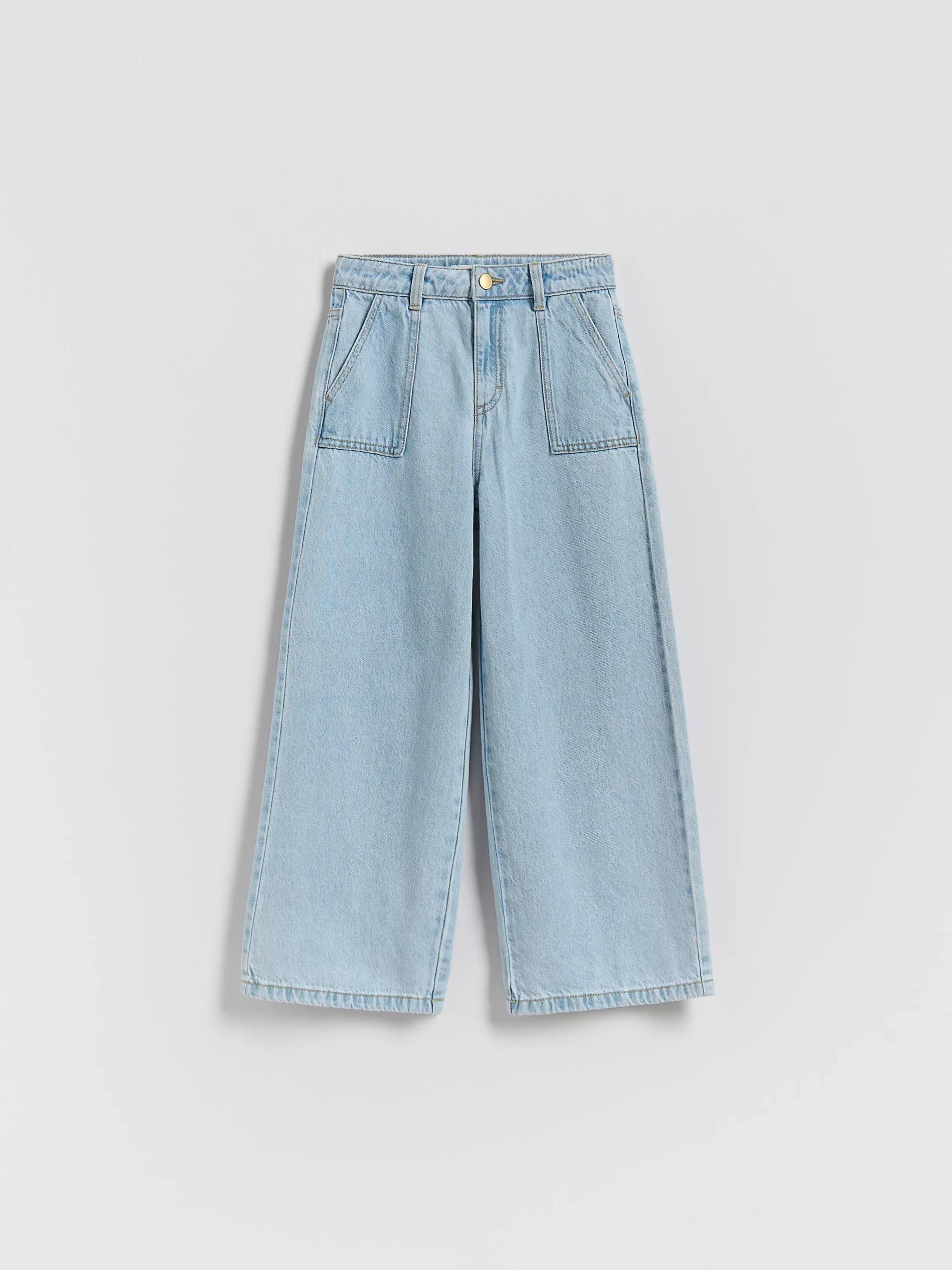 Blue Super Wide Leg Jeans, Blue, large image number 0