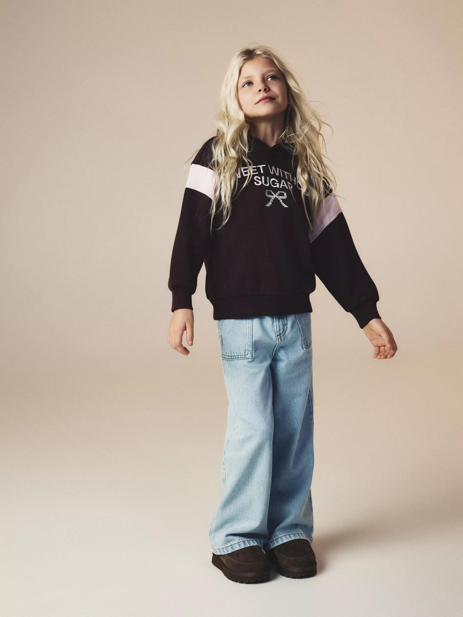 Blue Super Wide Leg Jeans, Blue, large image number 4