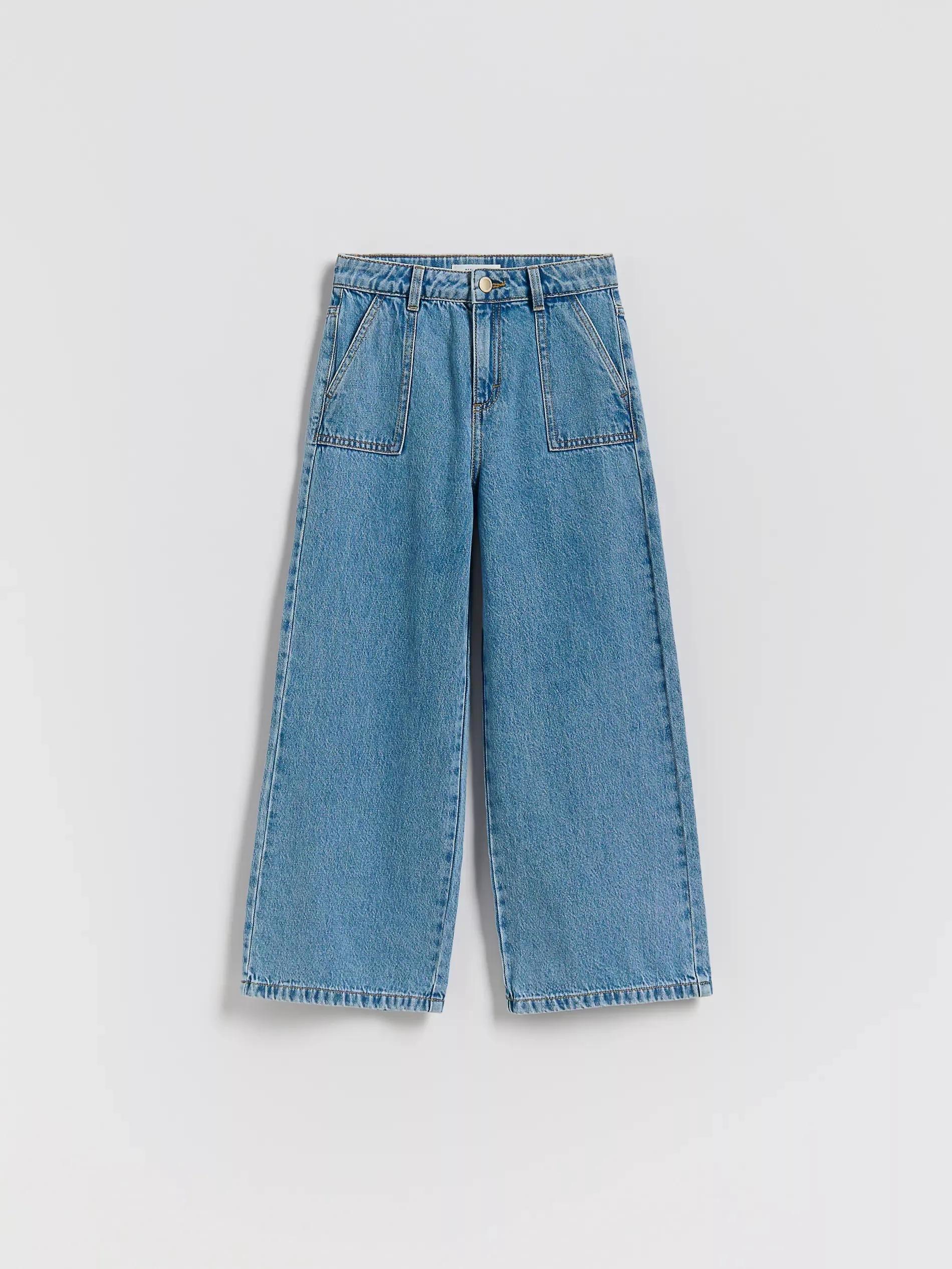 Blue Jeans Super Wide Leg Jeans, Blue, large image number 0