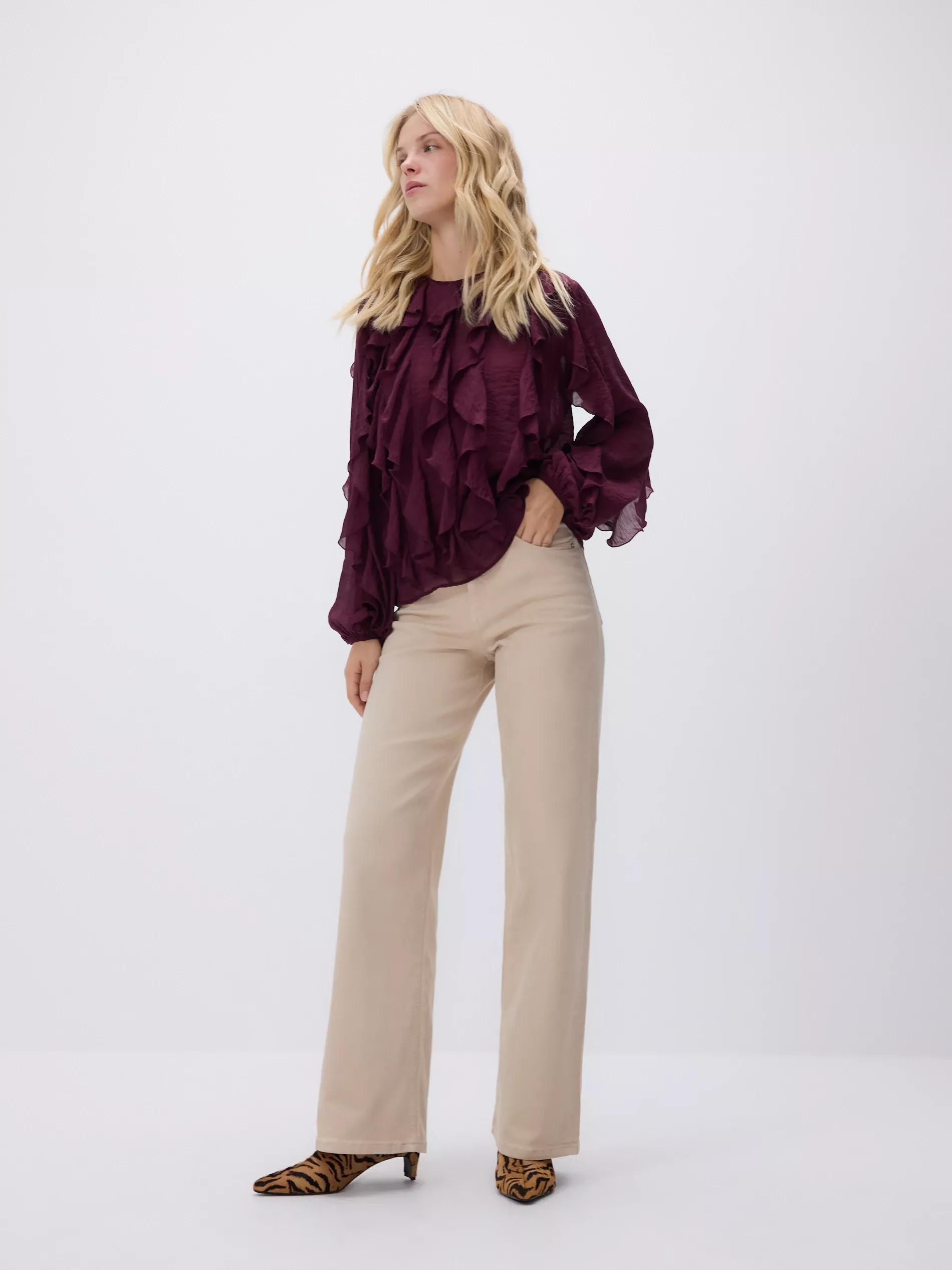 Beige Jeans Wide Leg Jeans, , large image number 0