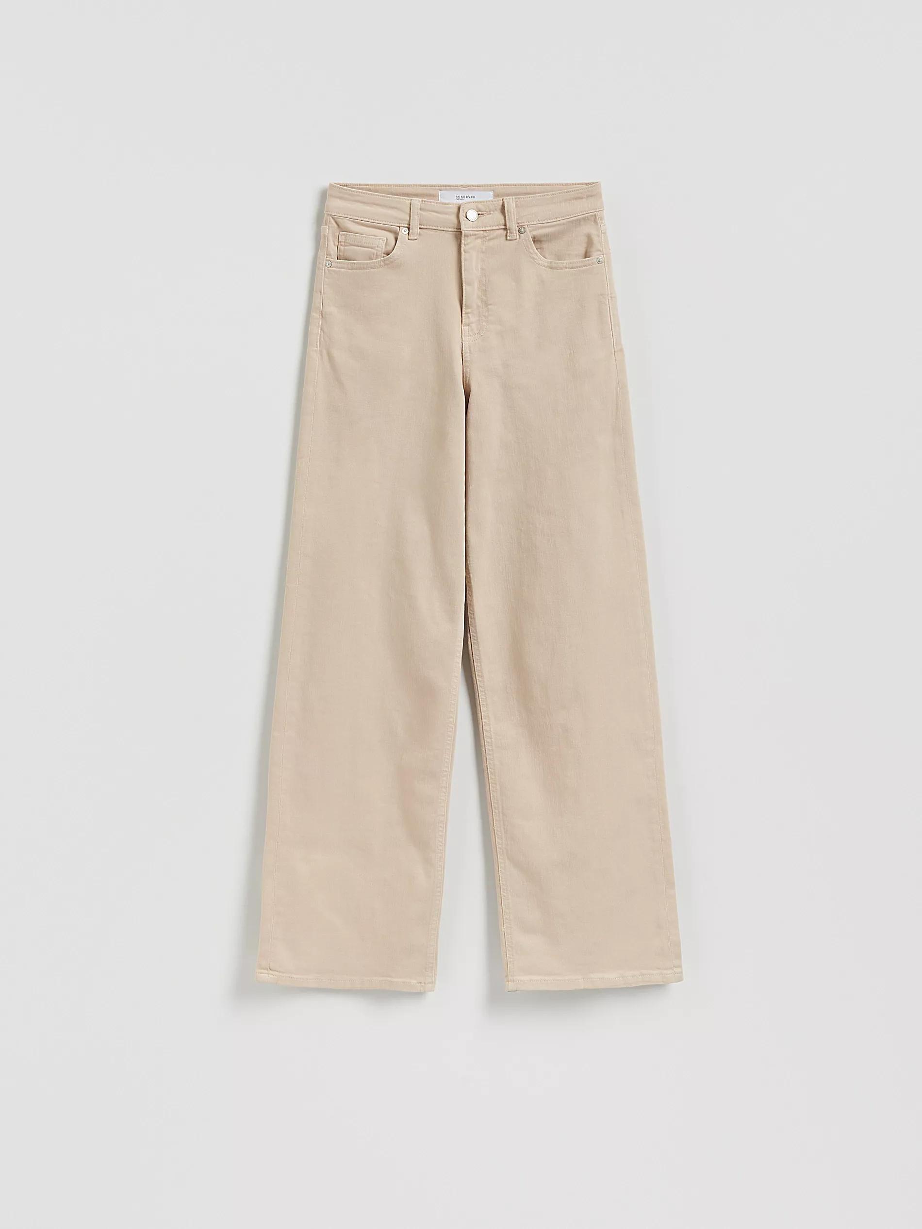 Beige Jeans Wide Leg Jeans, , large image number 3