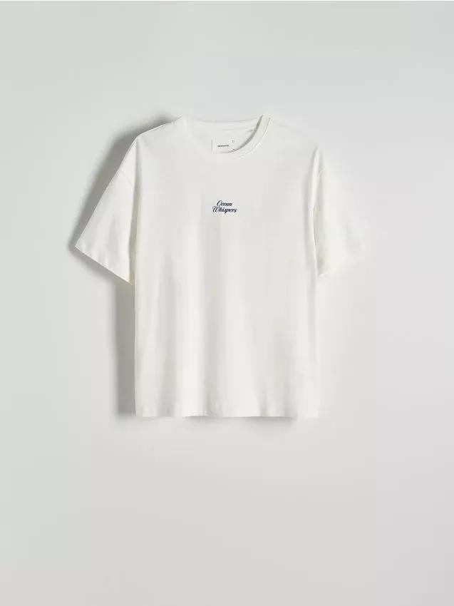 Cream Printed Boxy T-Shirt, , large image number 0