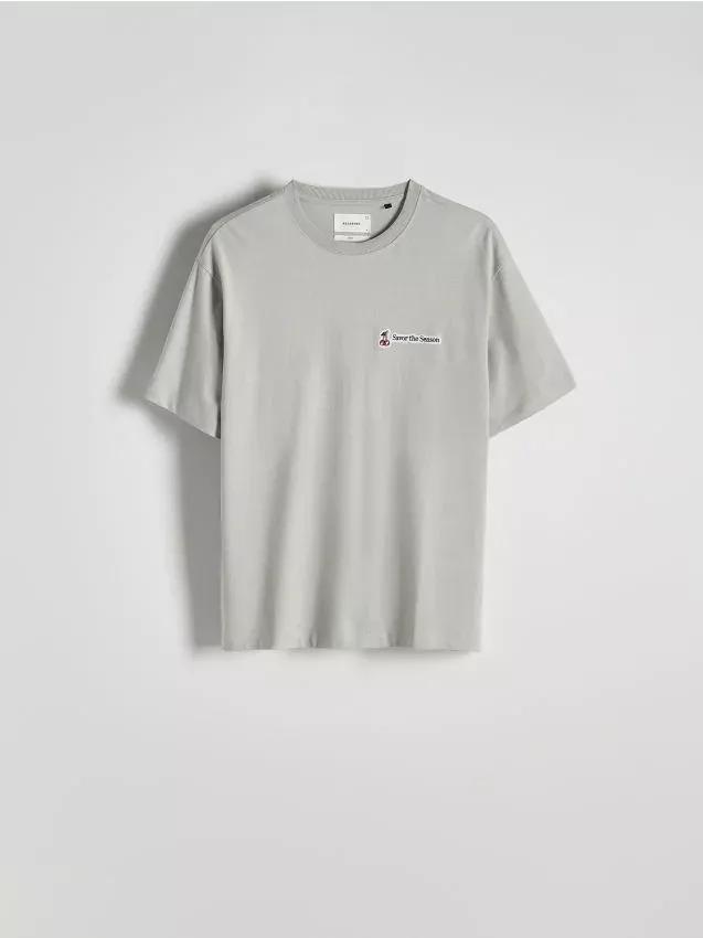 Grey Printed Boxy T-Shirt, , large image number 0