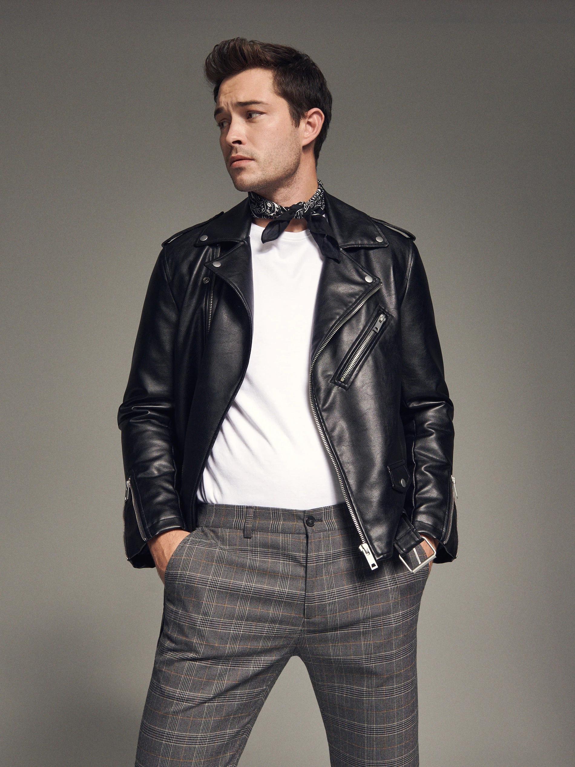 Anthracite Checked Chino Trousers, , large image number 2