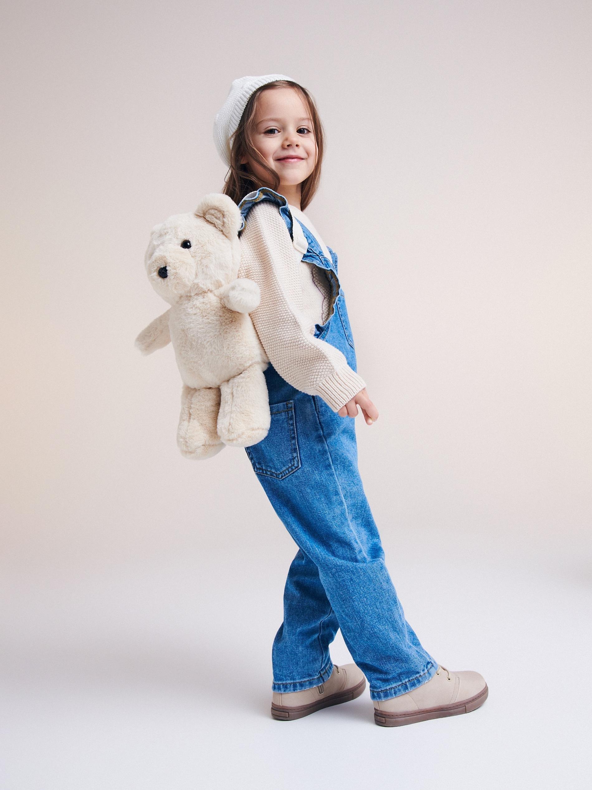 Cream Teddy Bear Backpack, , large image number 1