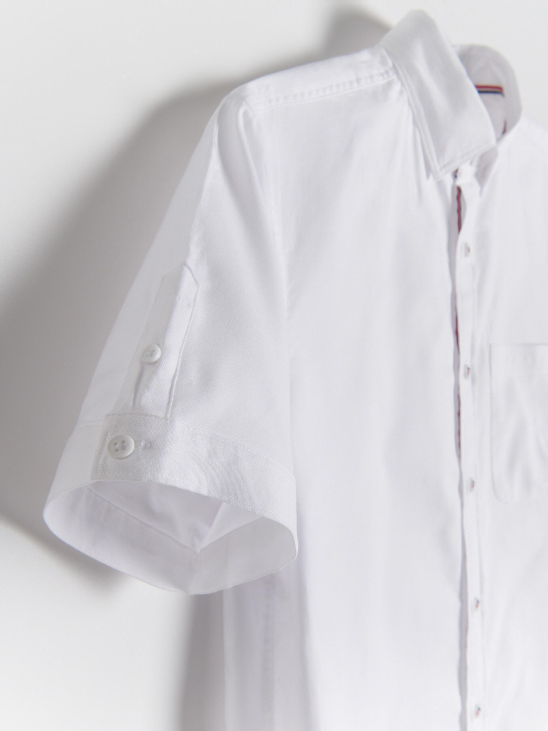 White Cotton Slim Fit Shirt, , large image number 3