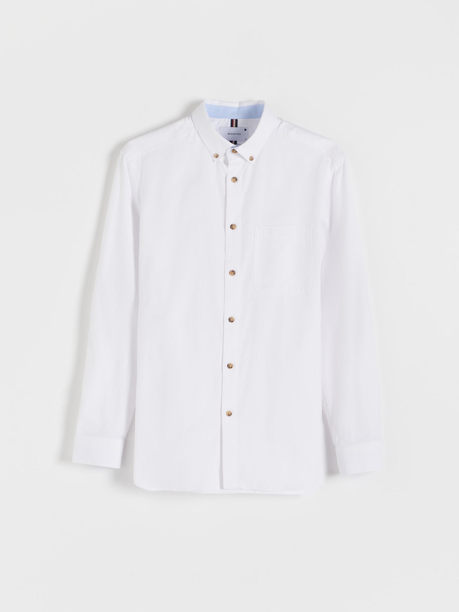 White Regular Fit Plain Shirt, , large image number 2