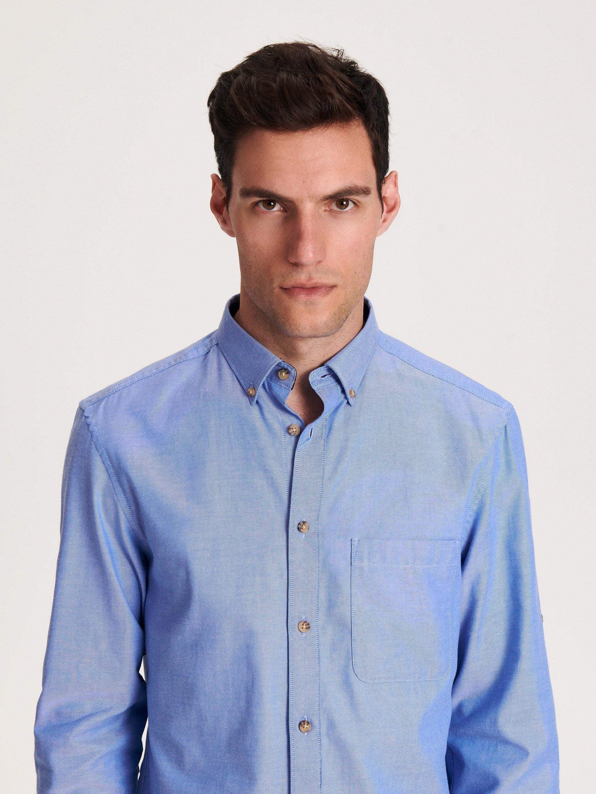 Blue Regular Fit Plain Shirt, , large image number 0