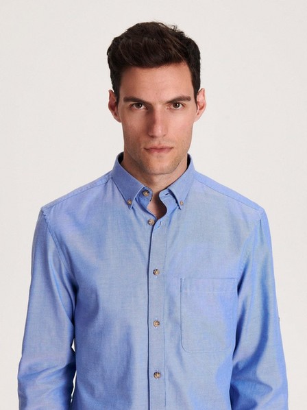 Reserved - Blue Regular Fit Plain Shirt