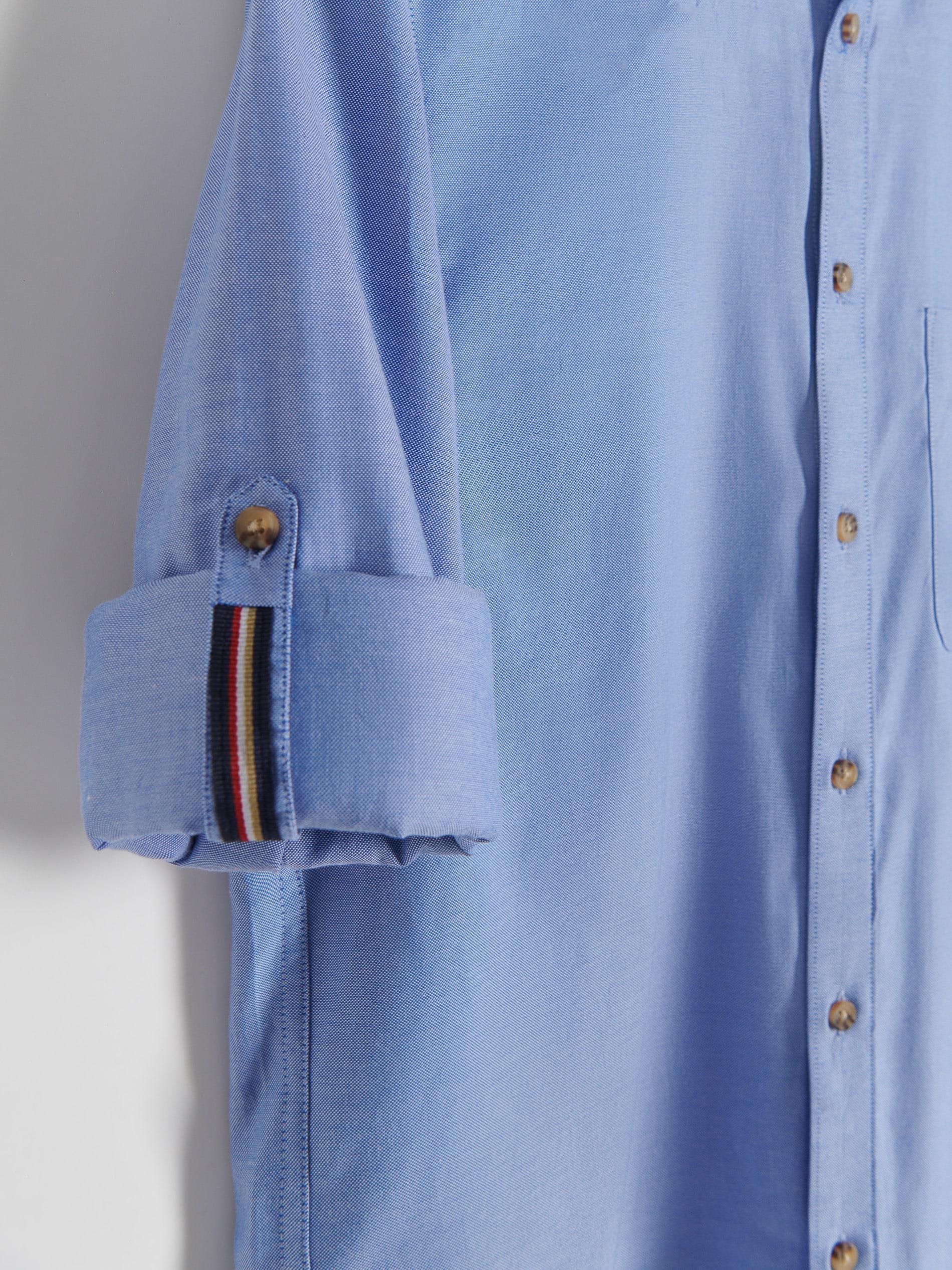 Blue Regular Fit Plain Shirt, , large image number 3