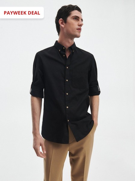 Reserved - Black Regular Fit Plain Shirt