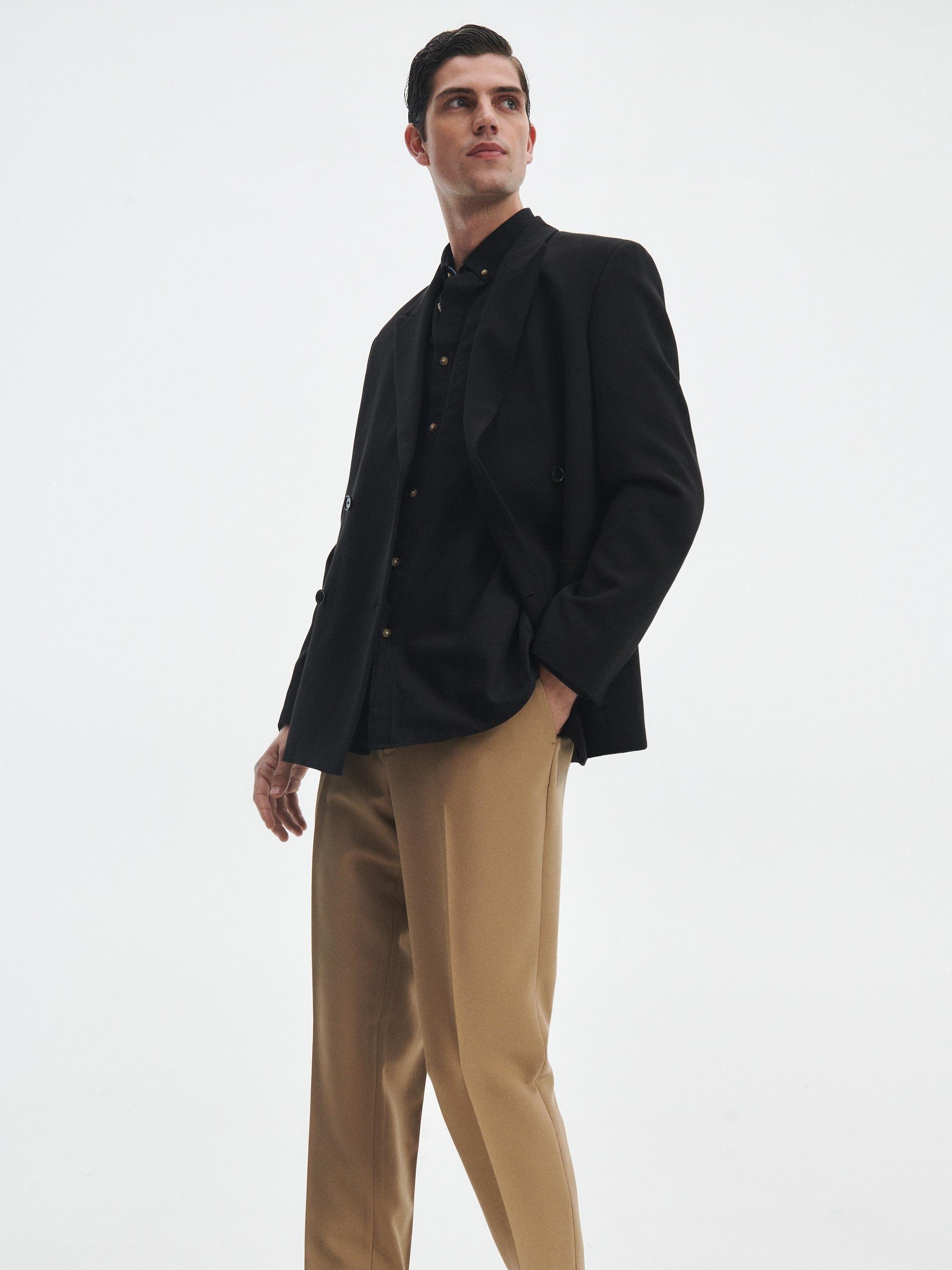 Black Regular Fit Plain Shirt, , large image number 1