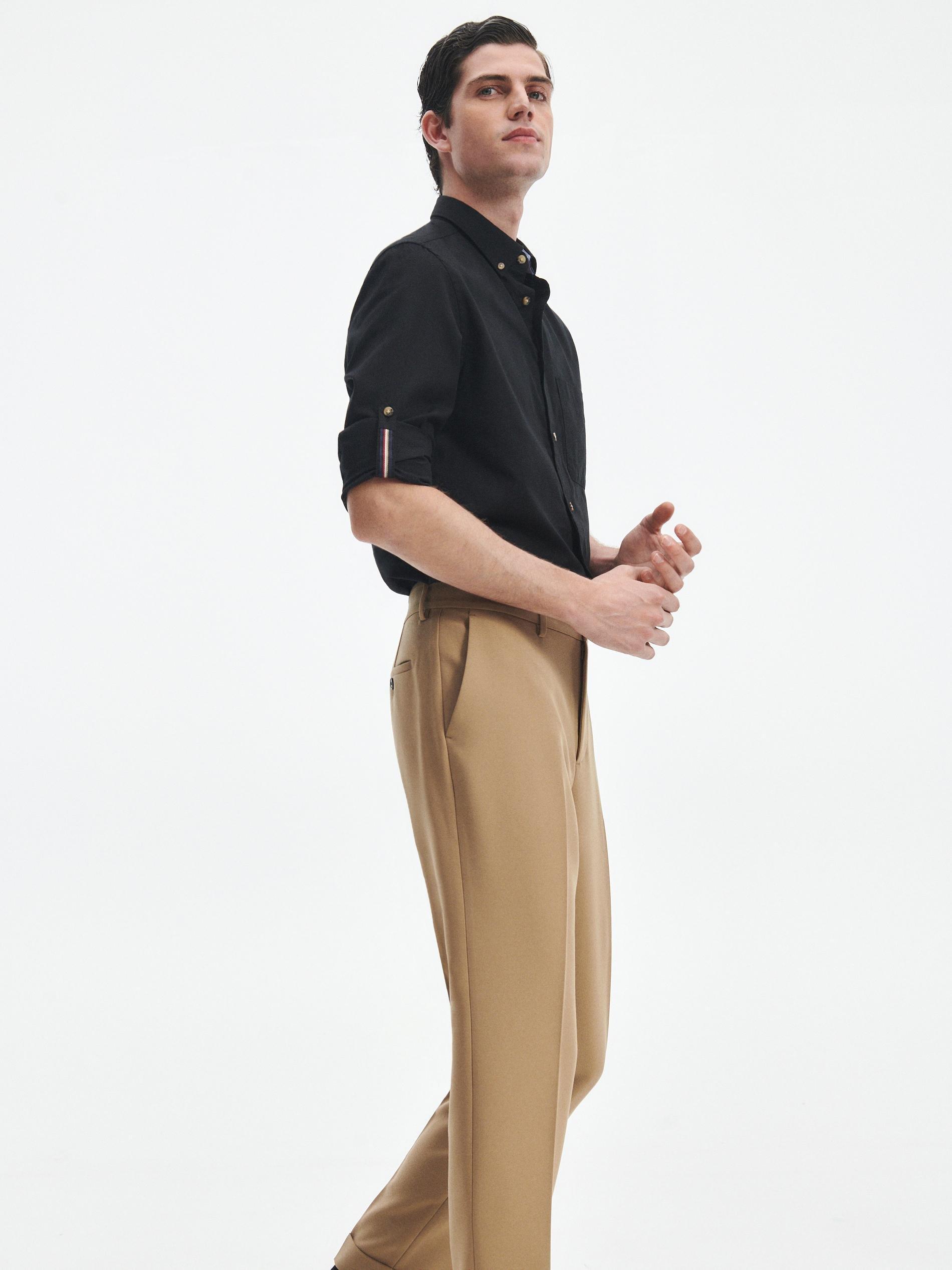Black Regular Fit Plain Shirt, , large image number 3