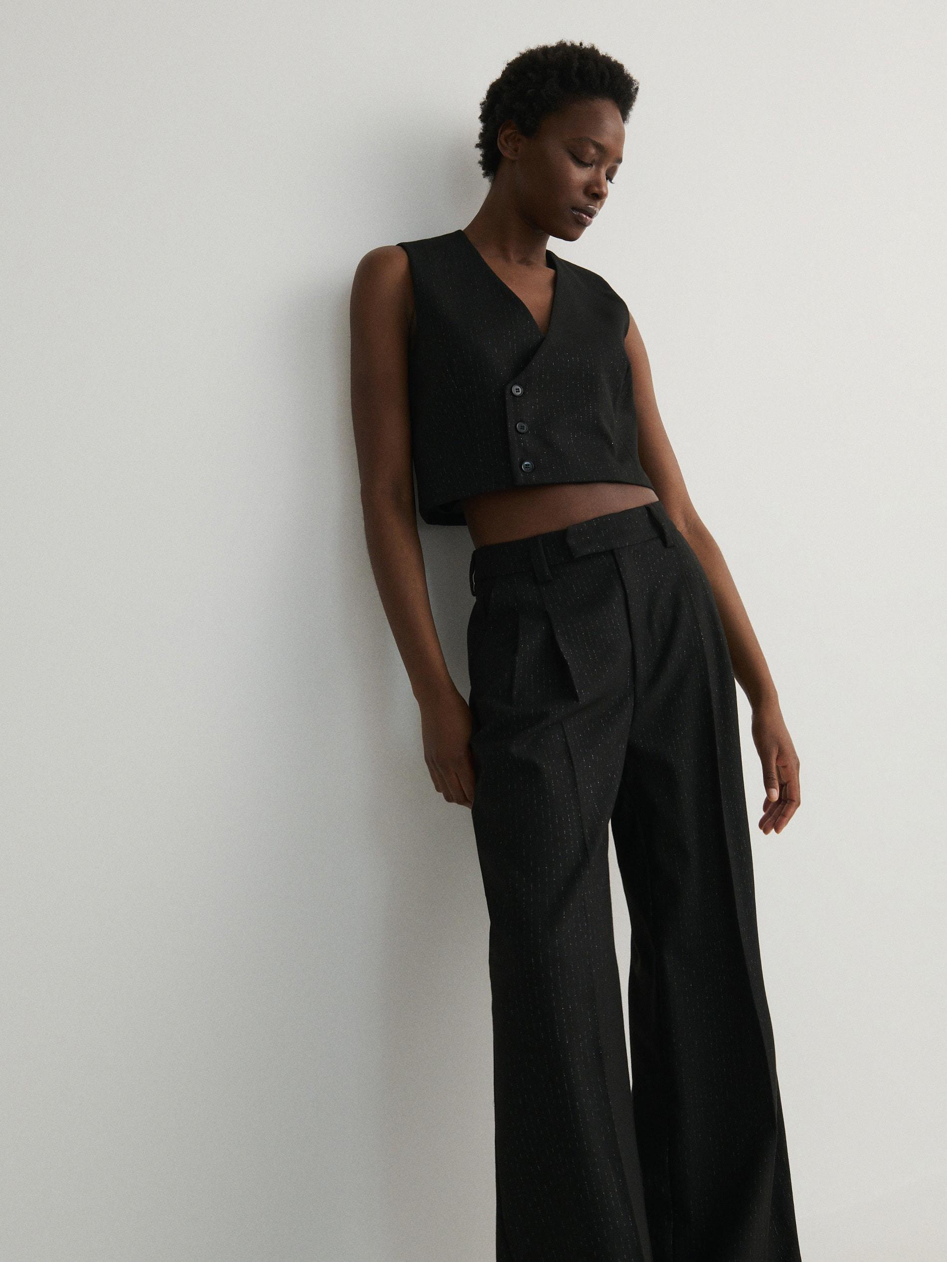 Grey Wide Leg Trousers, , large image number 2