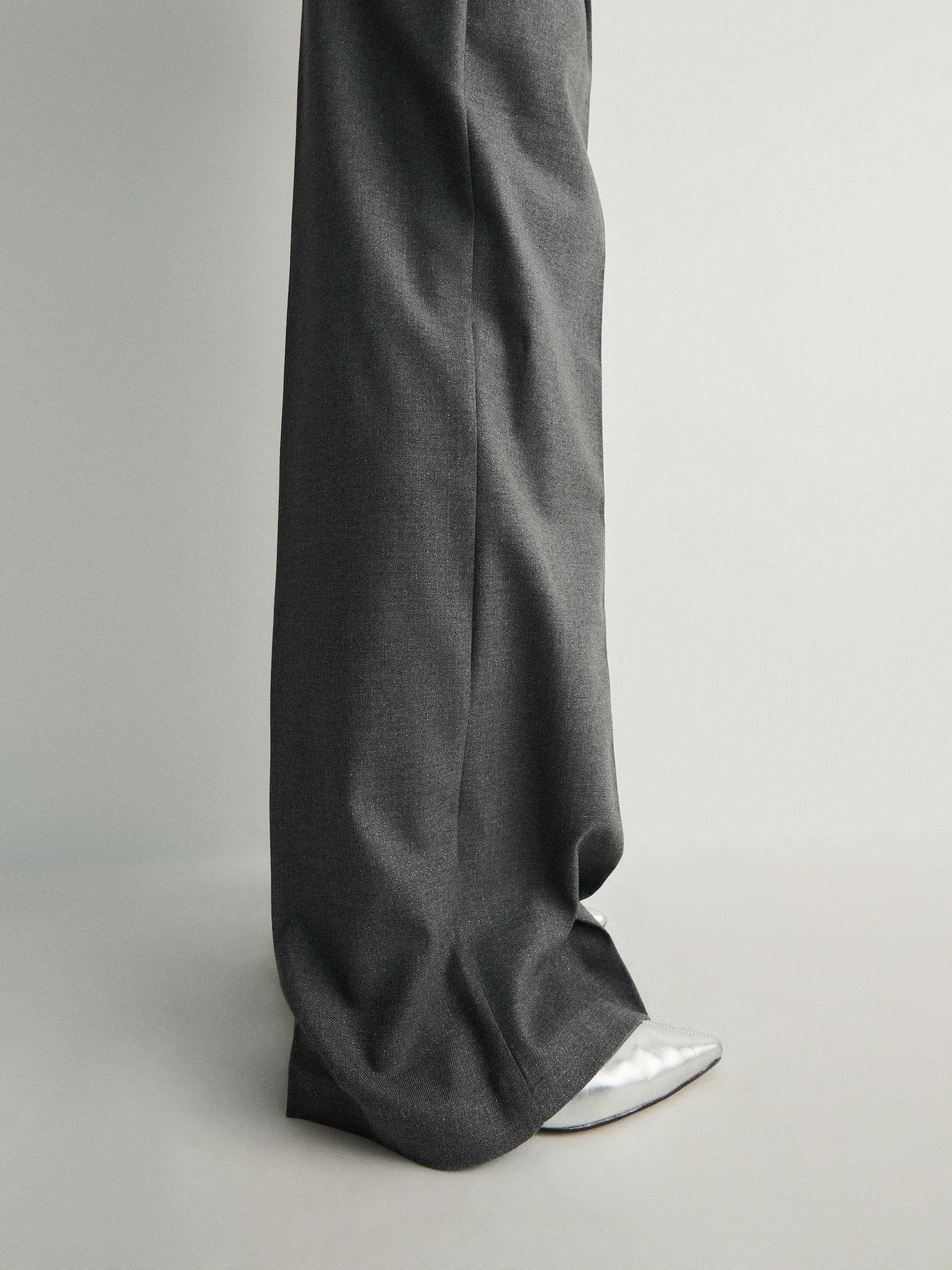Grey Wide Leg Trousers, , large image number 3