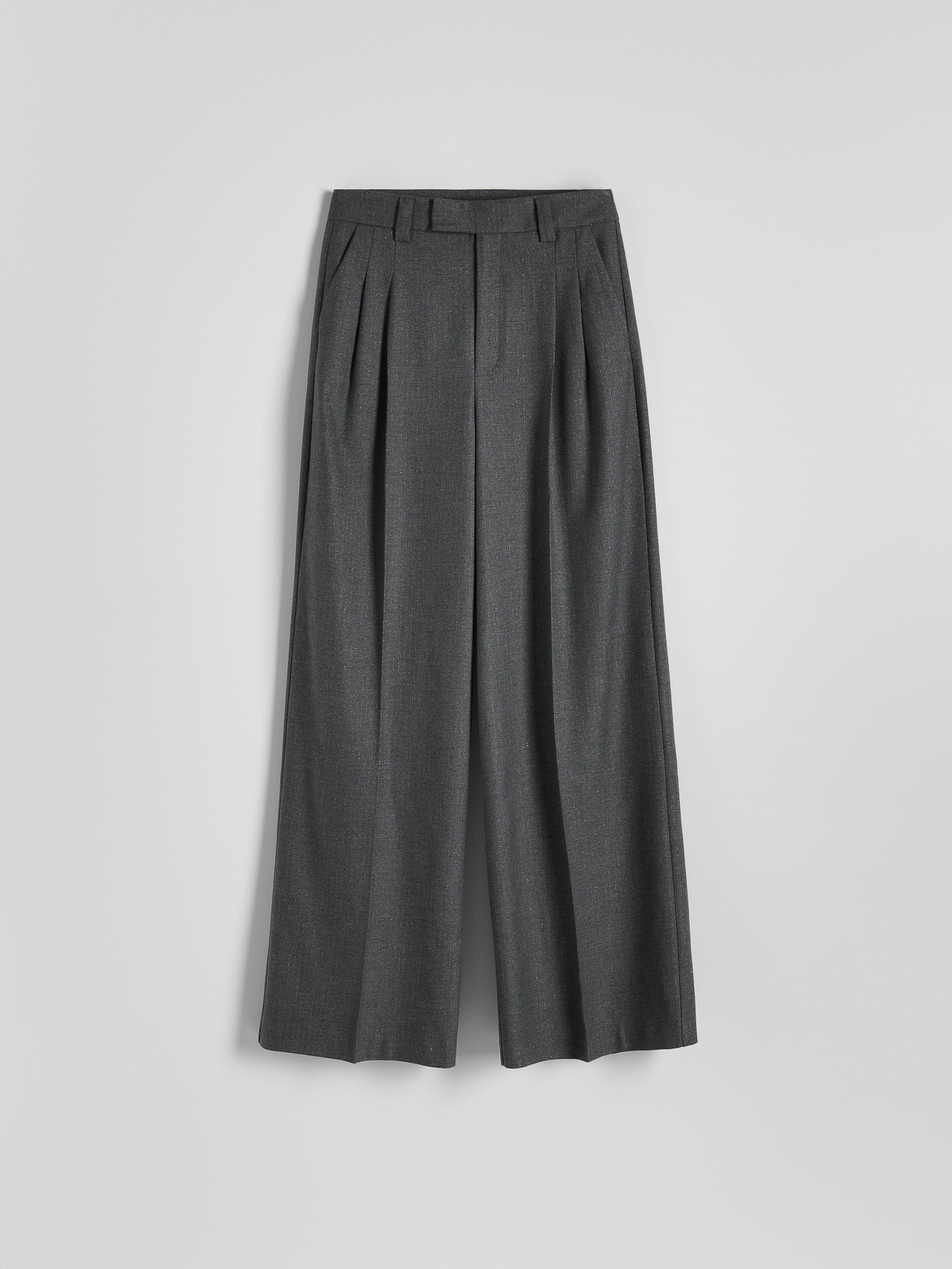 Grey Wide Leg Trousers, , large image number 6
