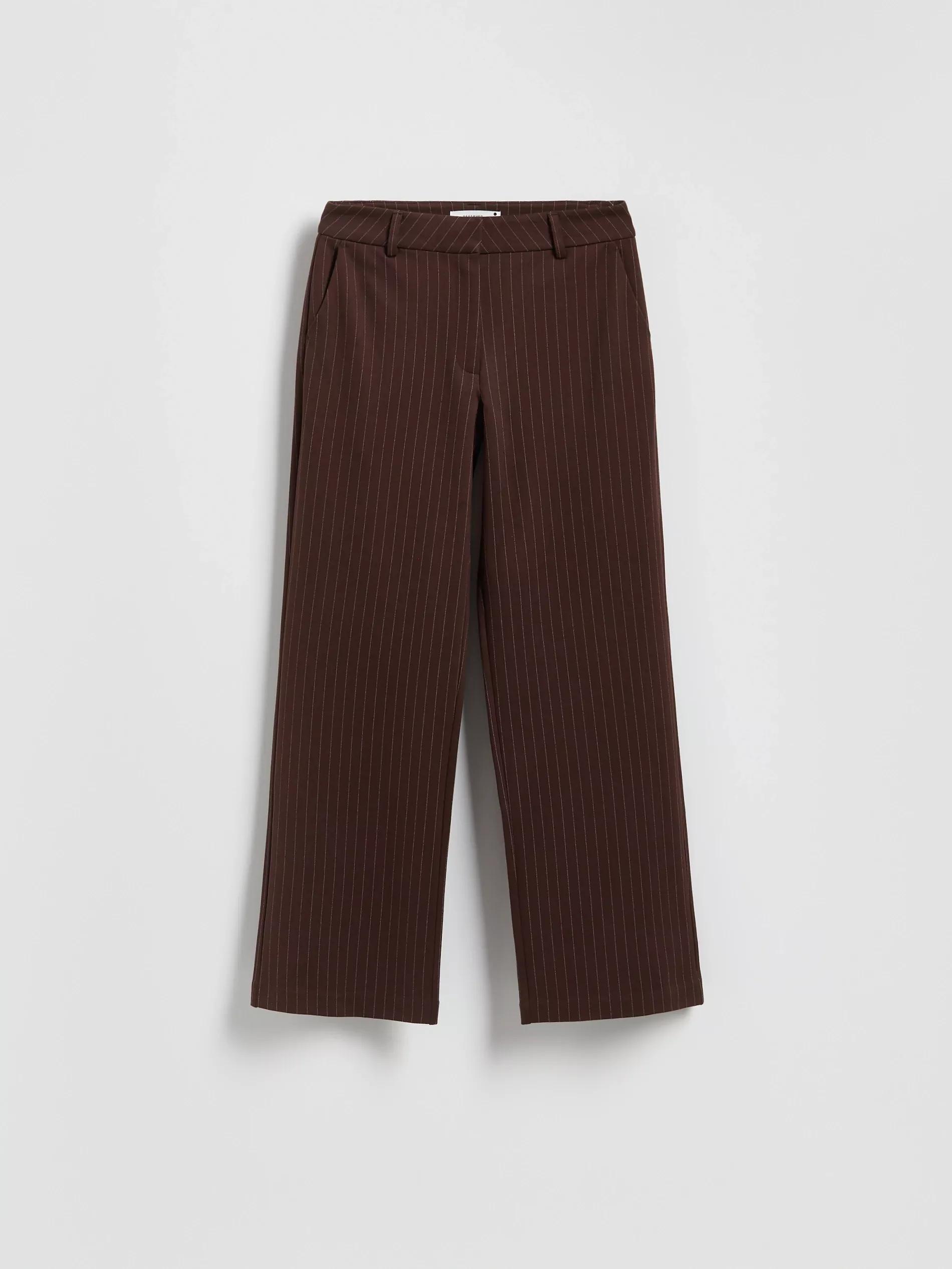 DARK BROWN Loose rib knit trousers, Brown, large image number 3