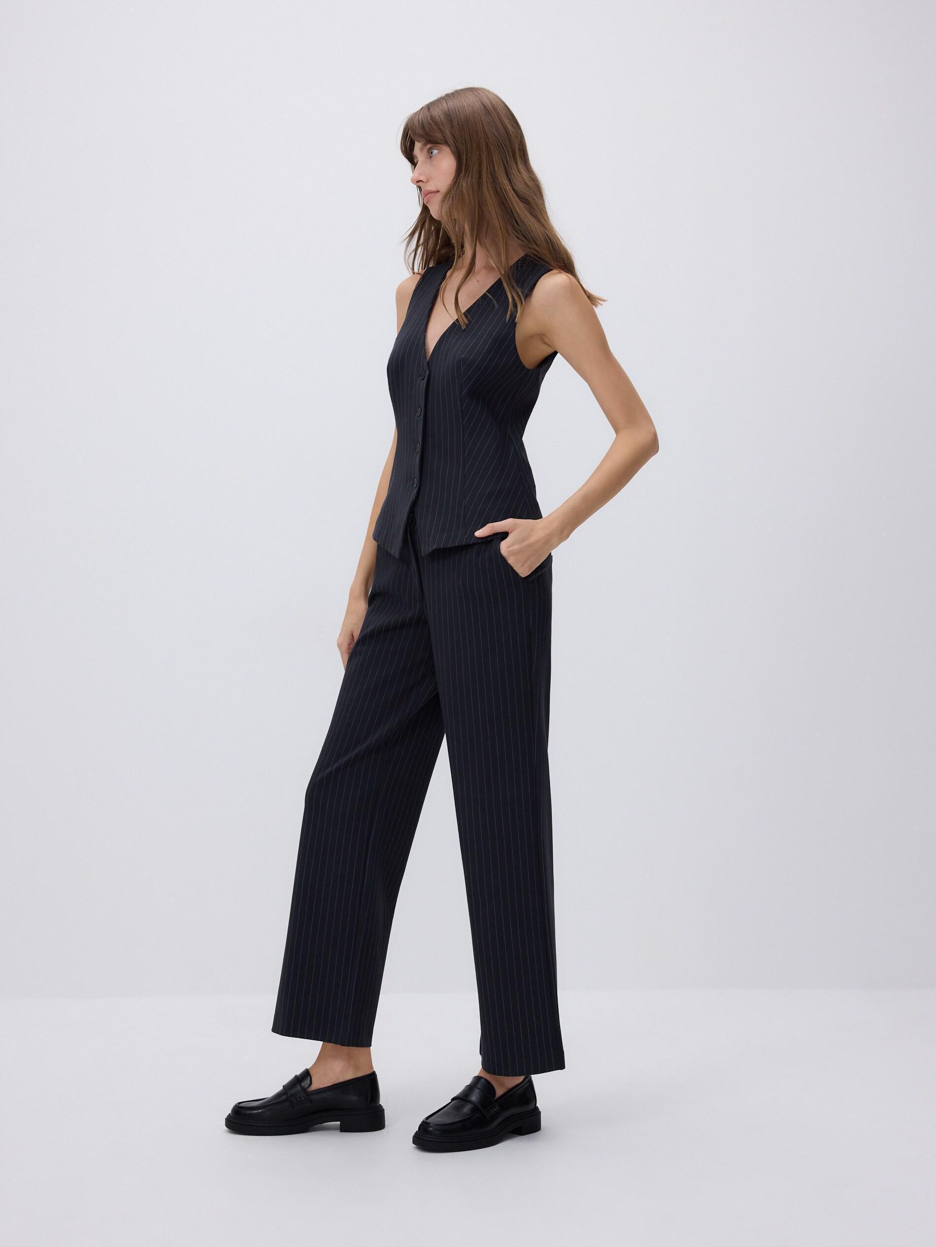 Grey Loose Rib Knit Trousers, Grey, large image number 0